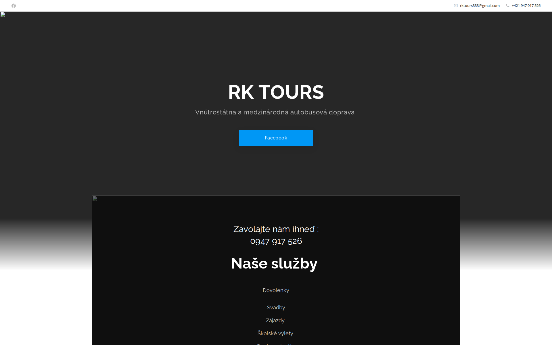 Náhľad webu rktours.sk