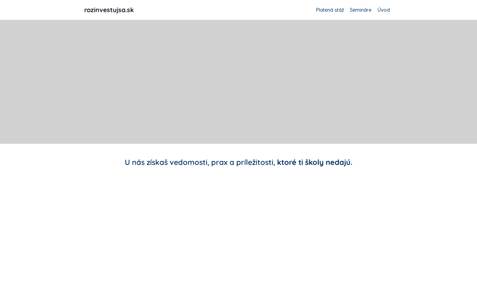 Náhľad webu rozinvestujsa.sk