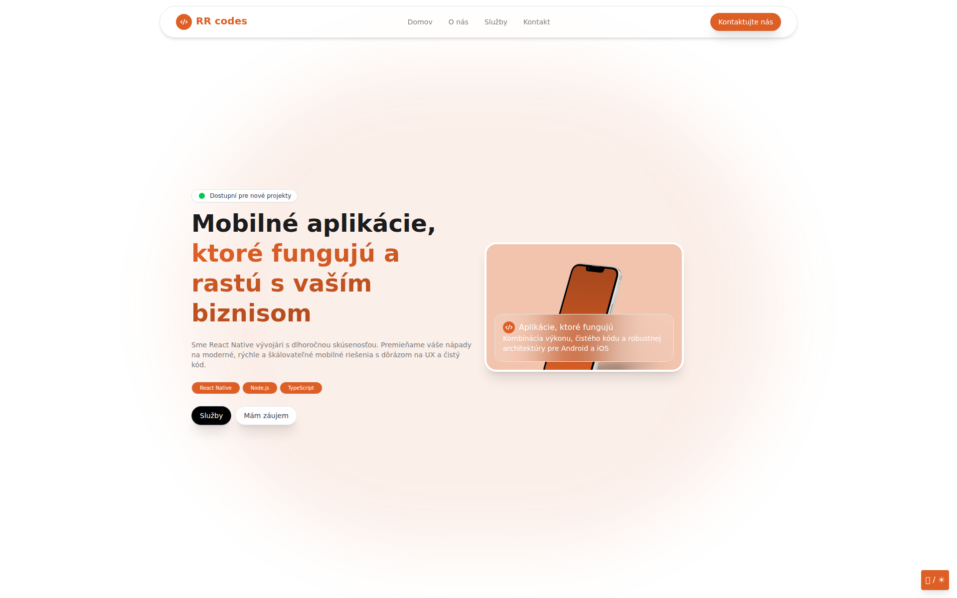 Náhľad webu rrcodes.sk