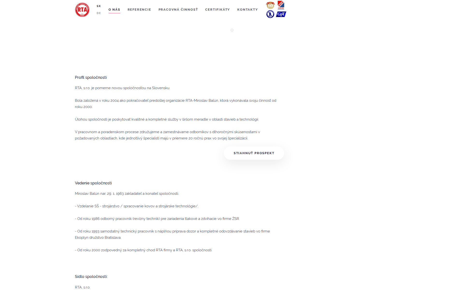 Náhľad webu rta.sk