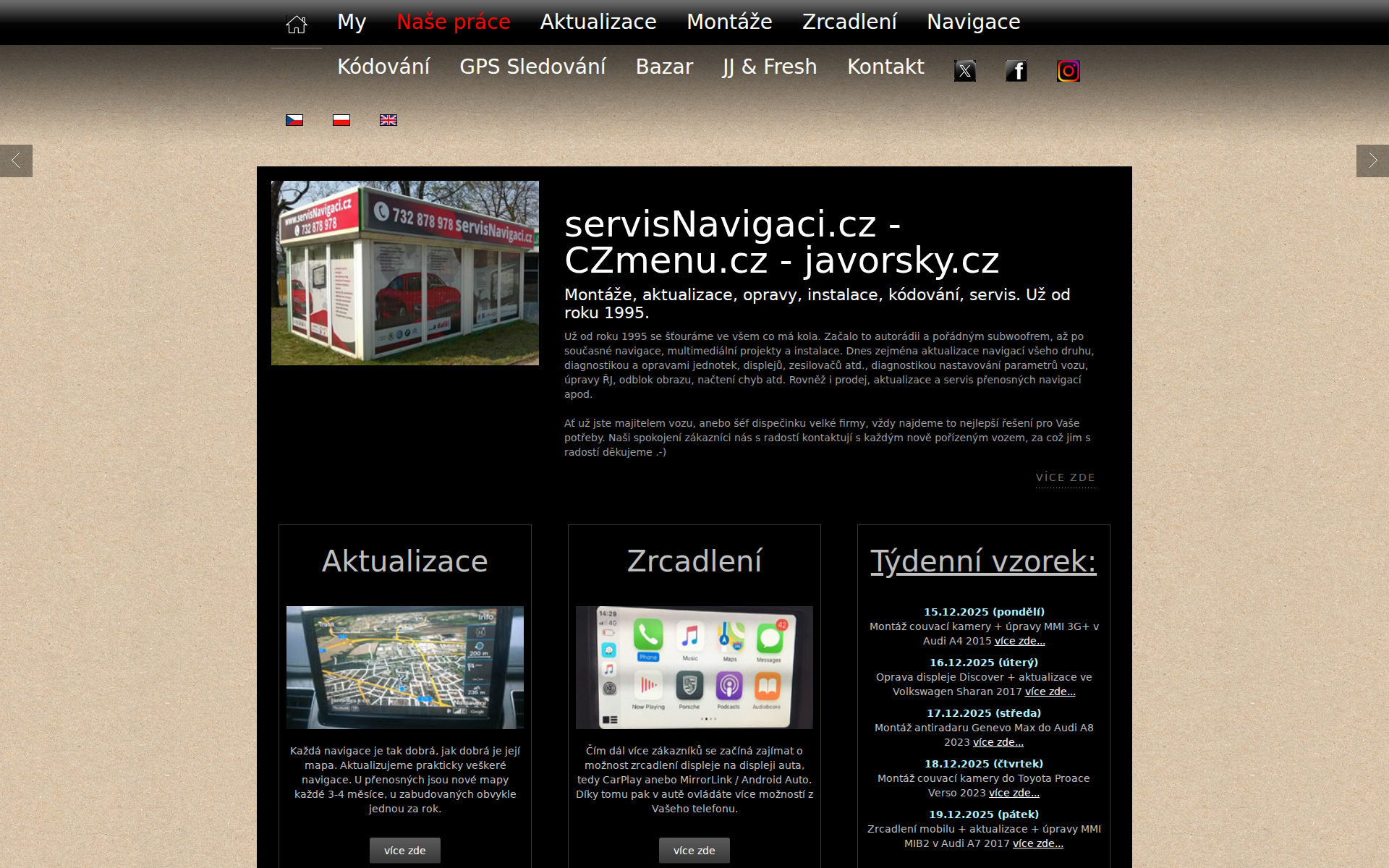 Náhľad webu servisnavigacii.sk