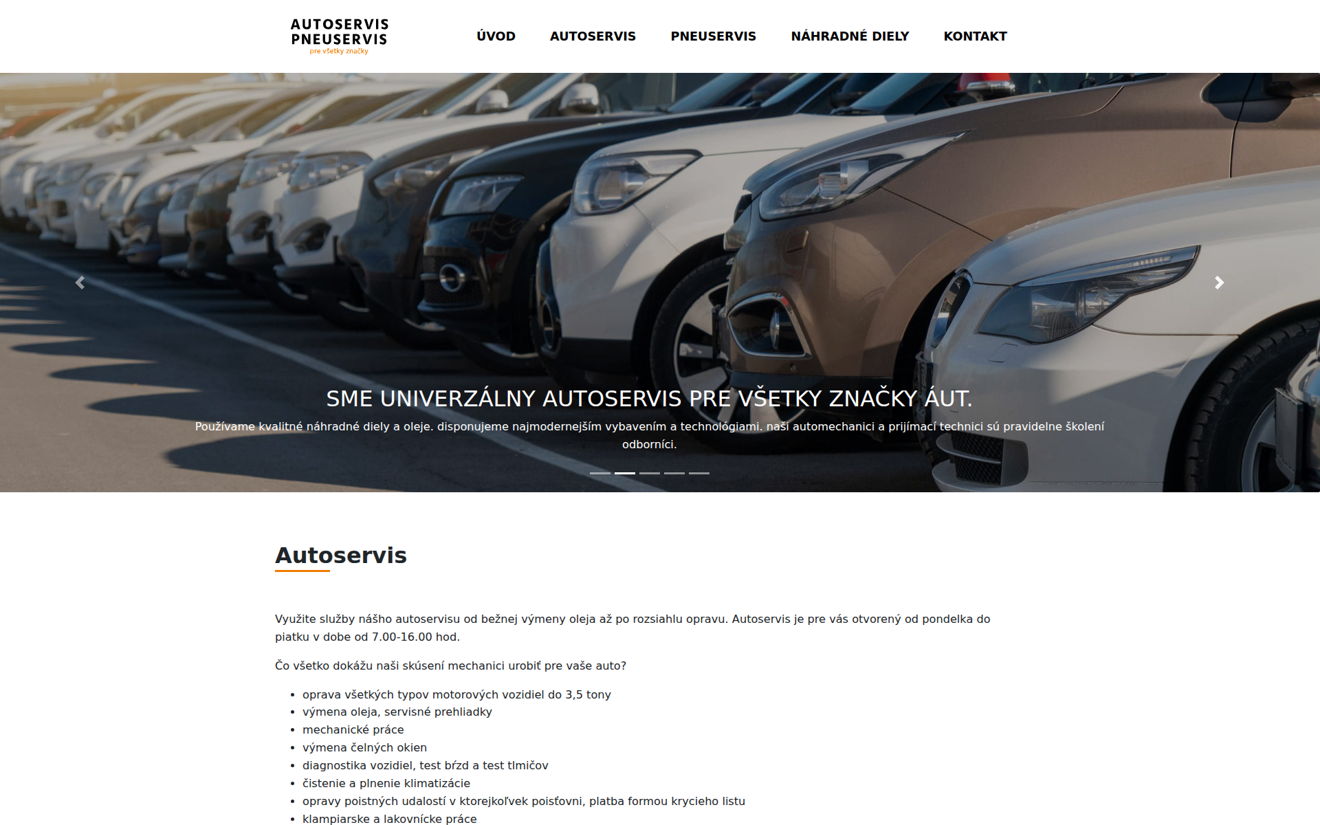 Náhľad webu servisujte.sk