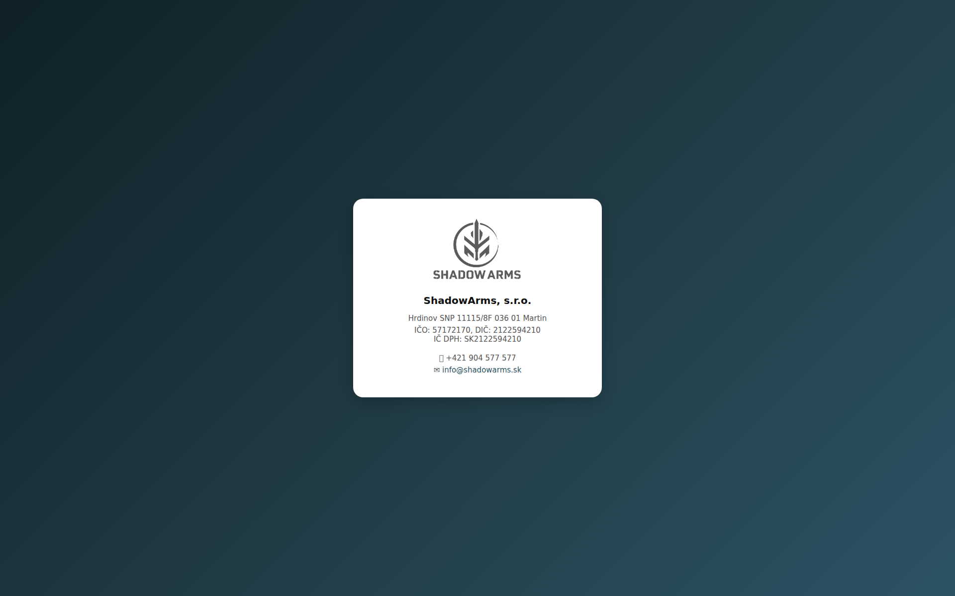 Náhľad webu shadowarms.sk