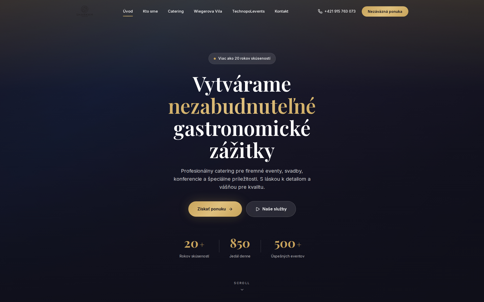 Náhľad webu sharkam-catering.sk