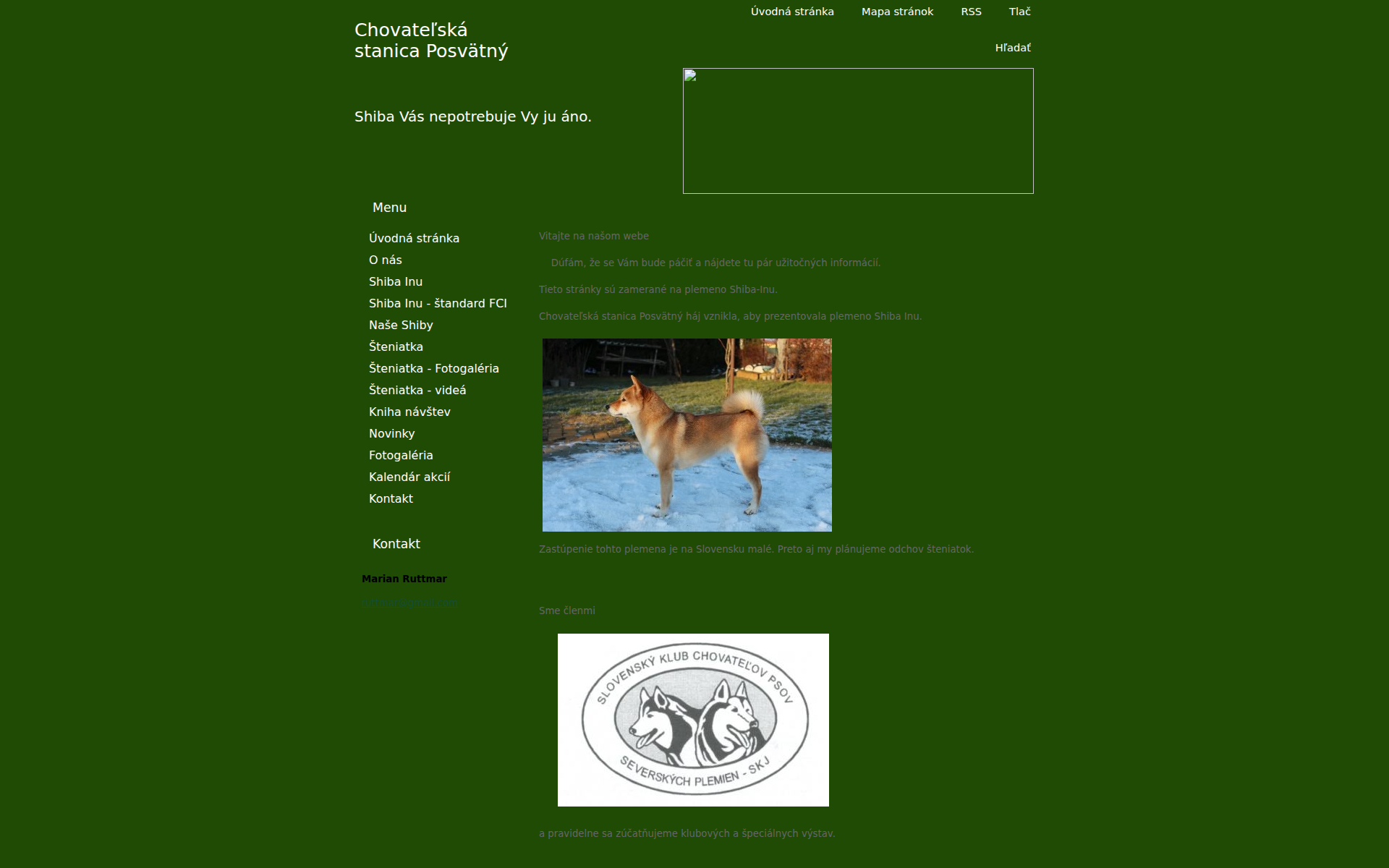 Náhľad webu shiba-posvatny-haj.sk