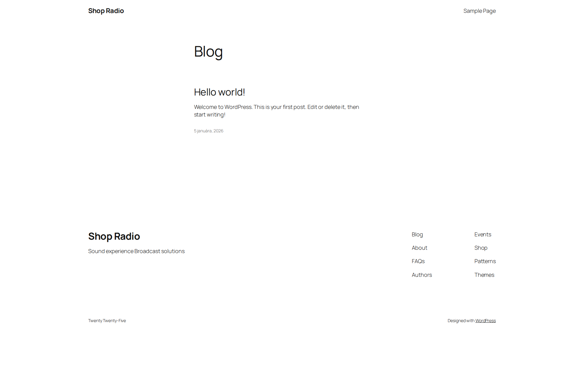 Náhľad webu shopradio.sk