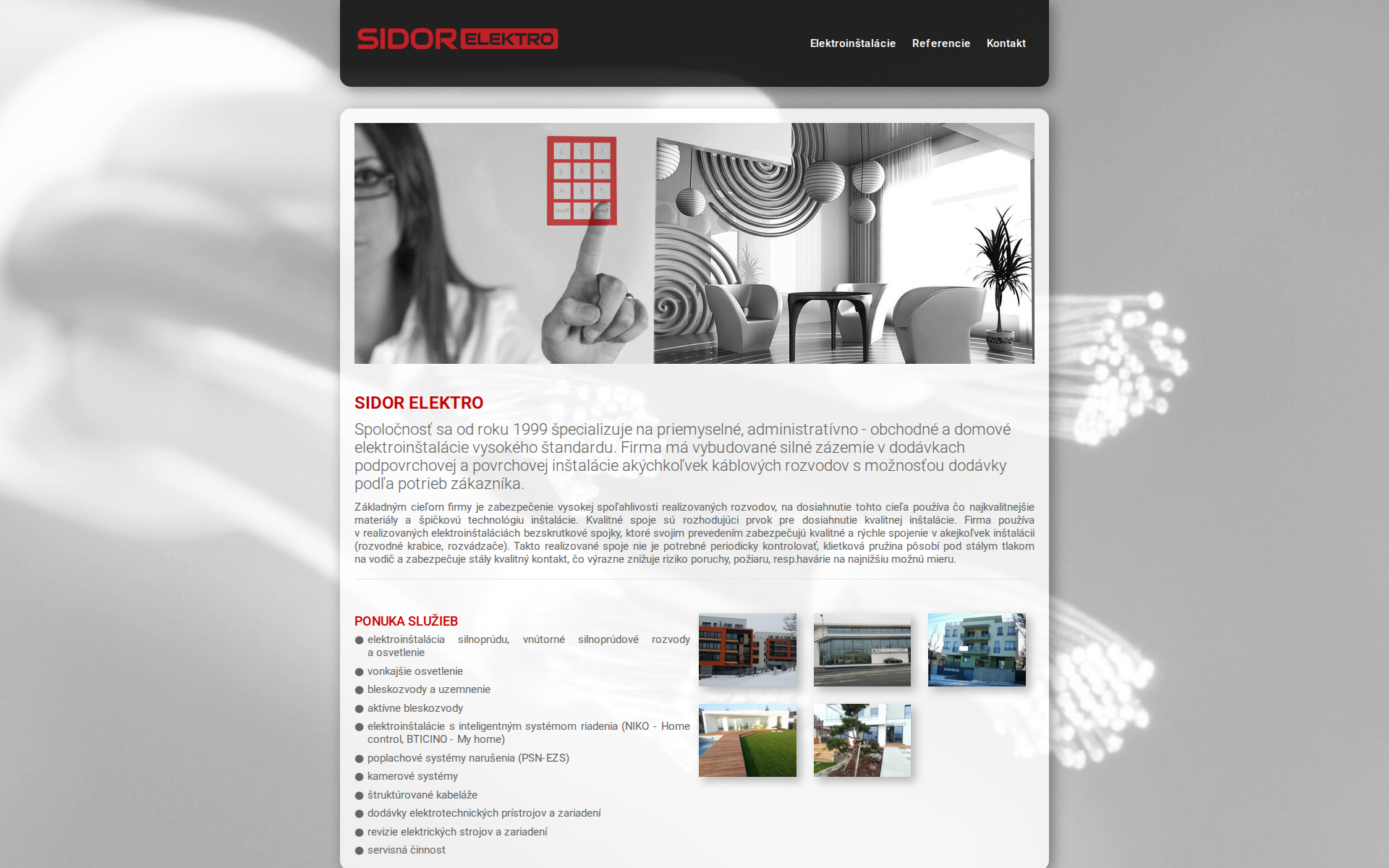 Náhľad webu sidorelektro.sk