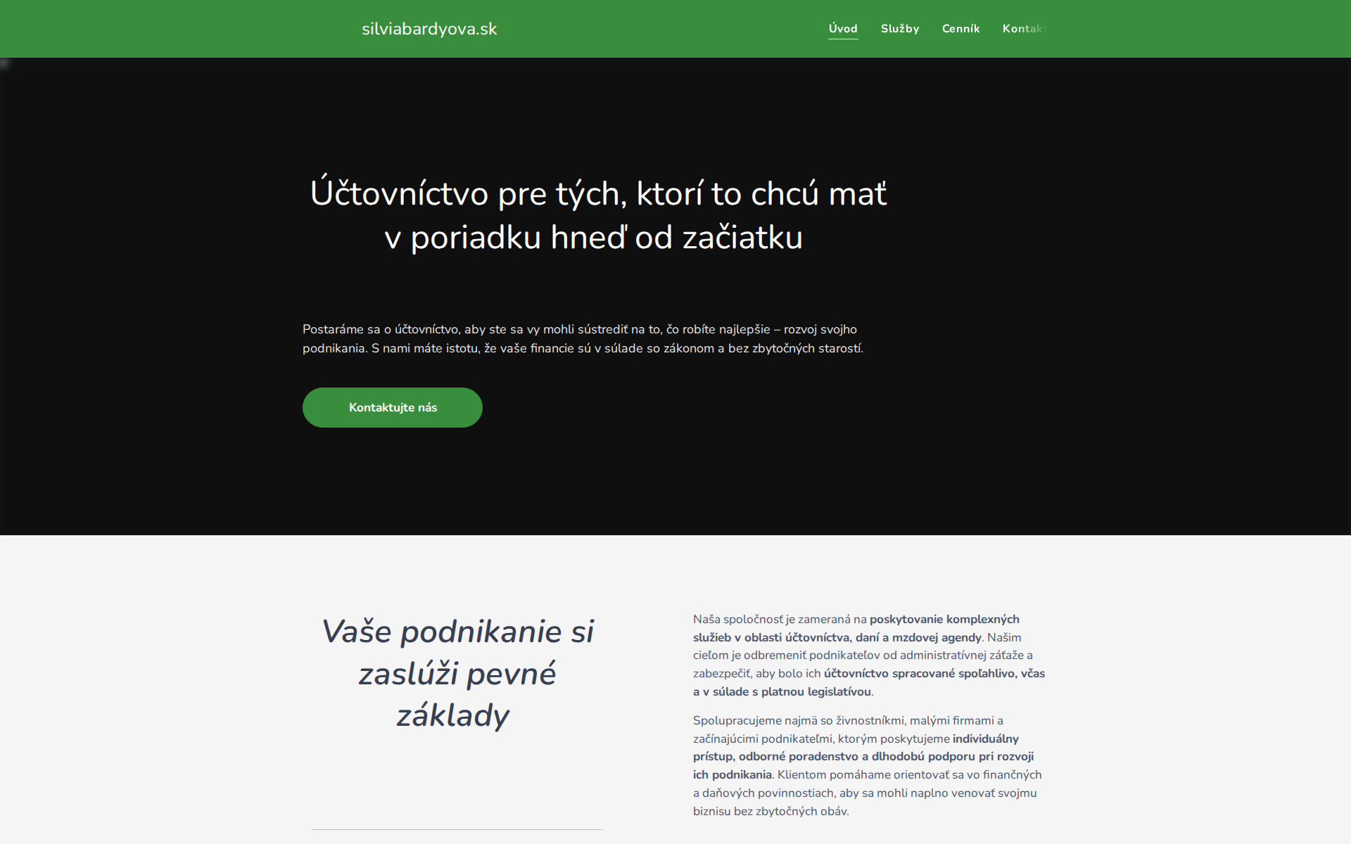 Náhľad webu silviabardyova.sk