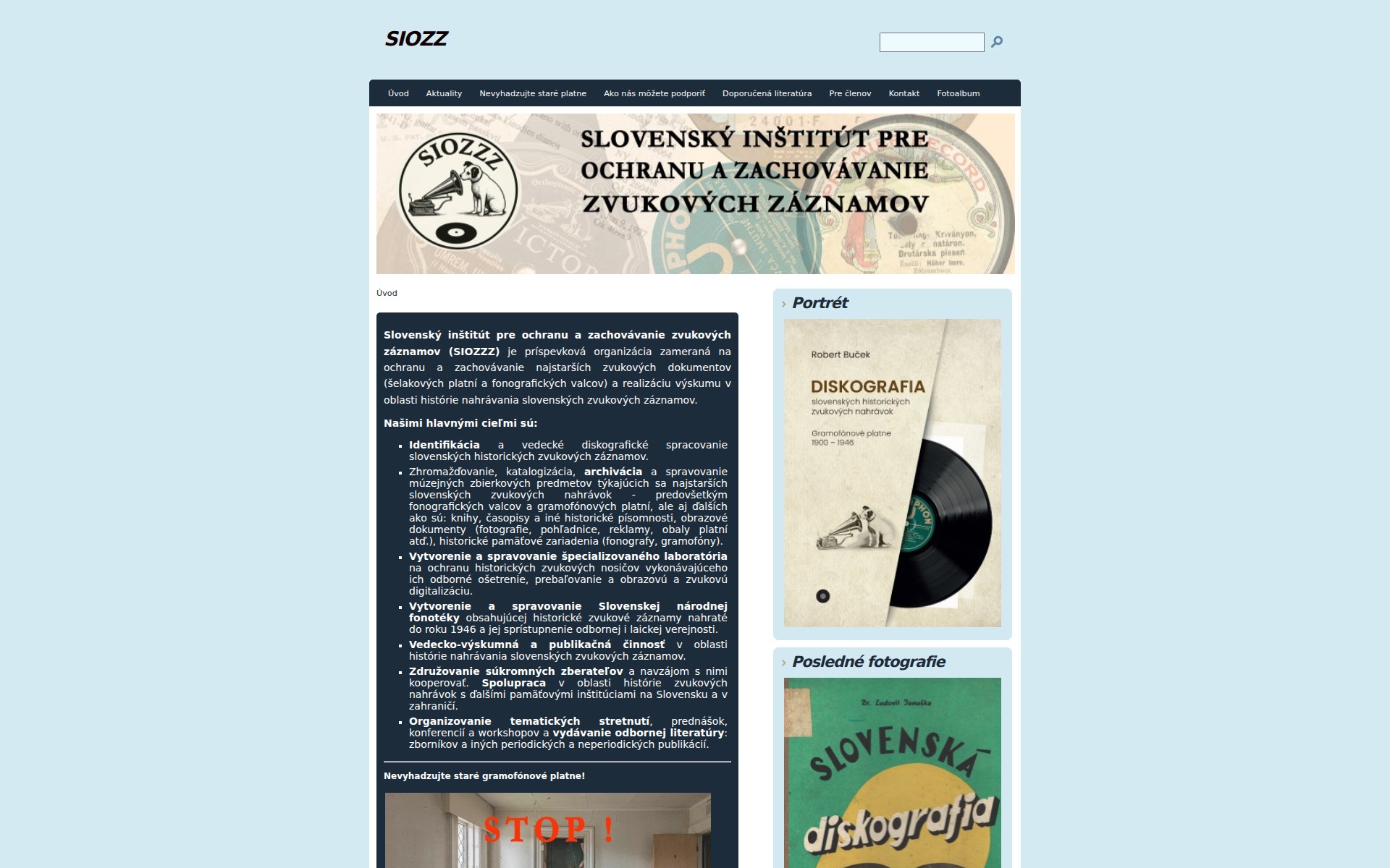 Náhľad webu siozzz.sk