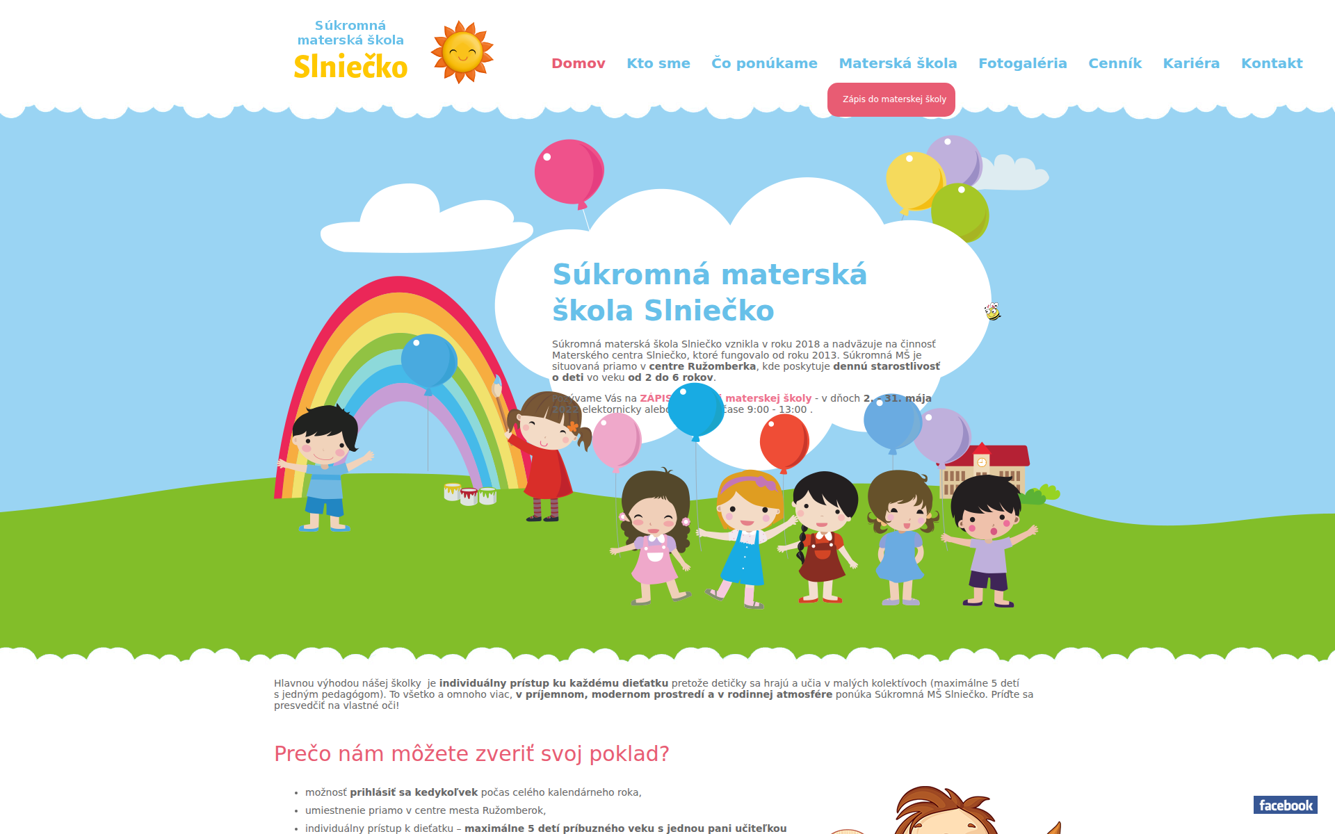 Náhľad webu slniecko-rk.sk