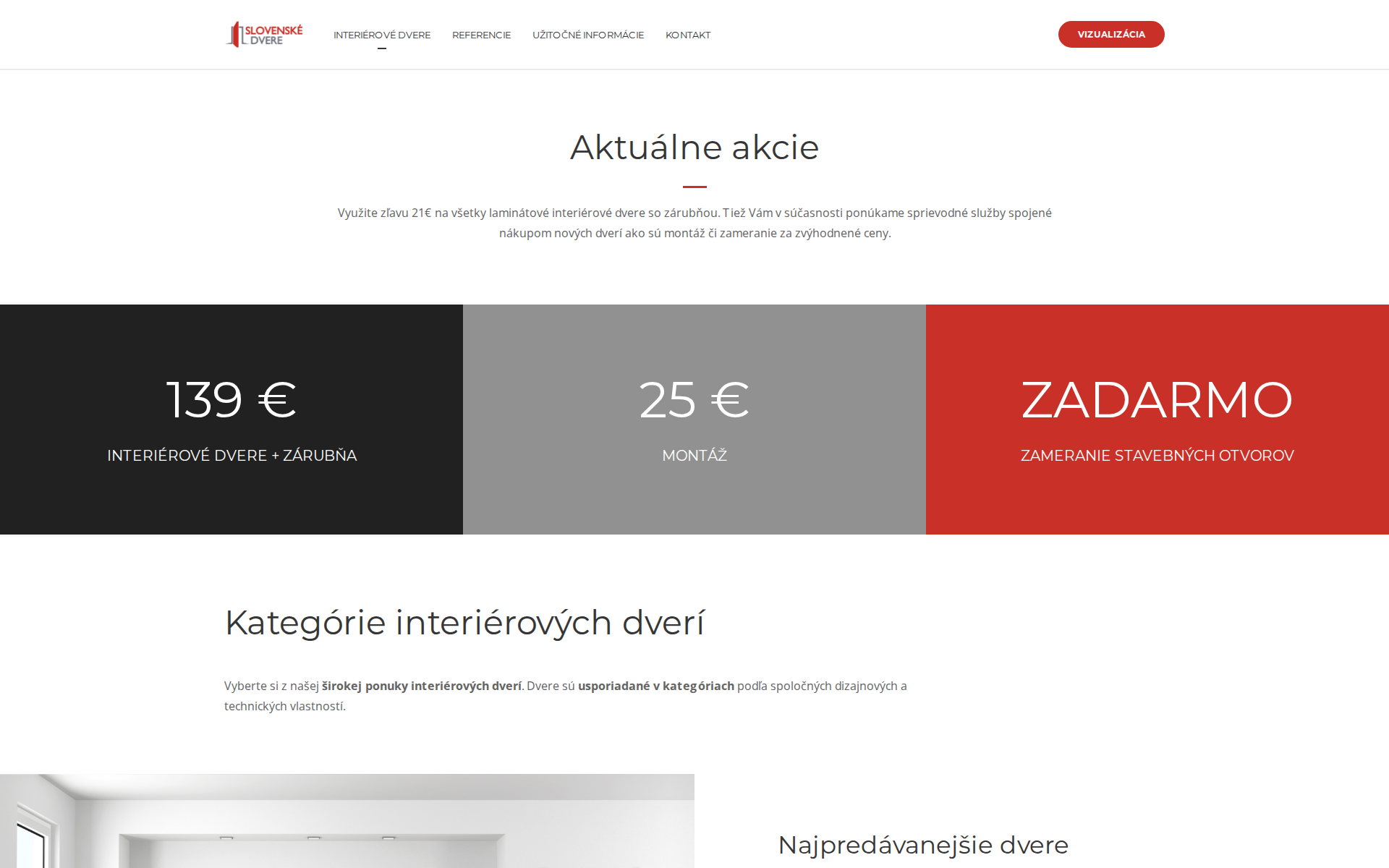 Náhľad webu slovenske-dvere.sk