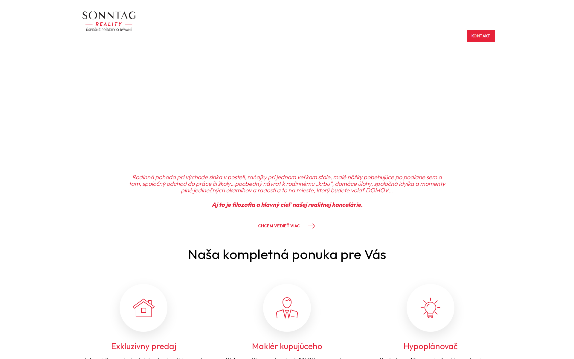 Náhľad webu sonntagreality.sk