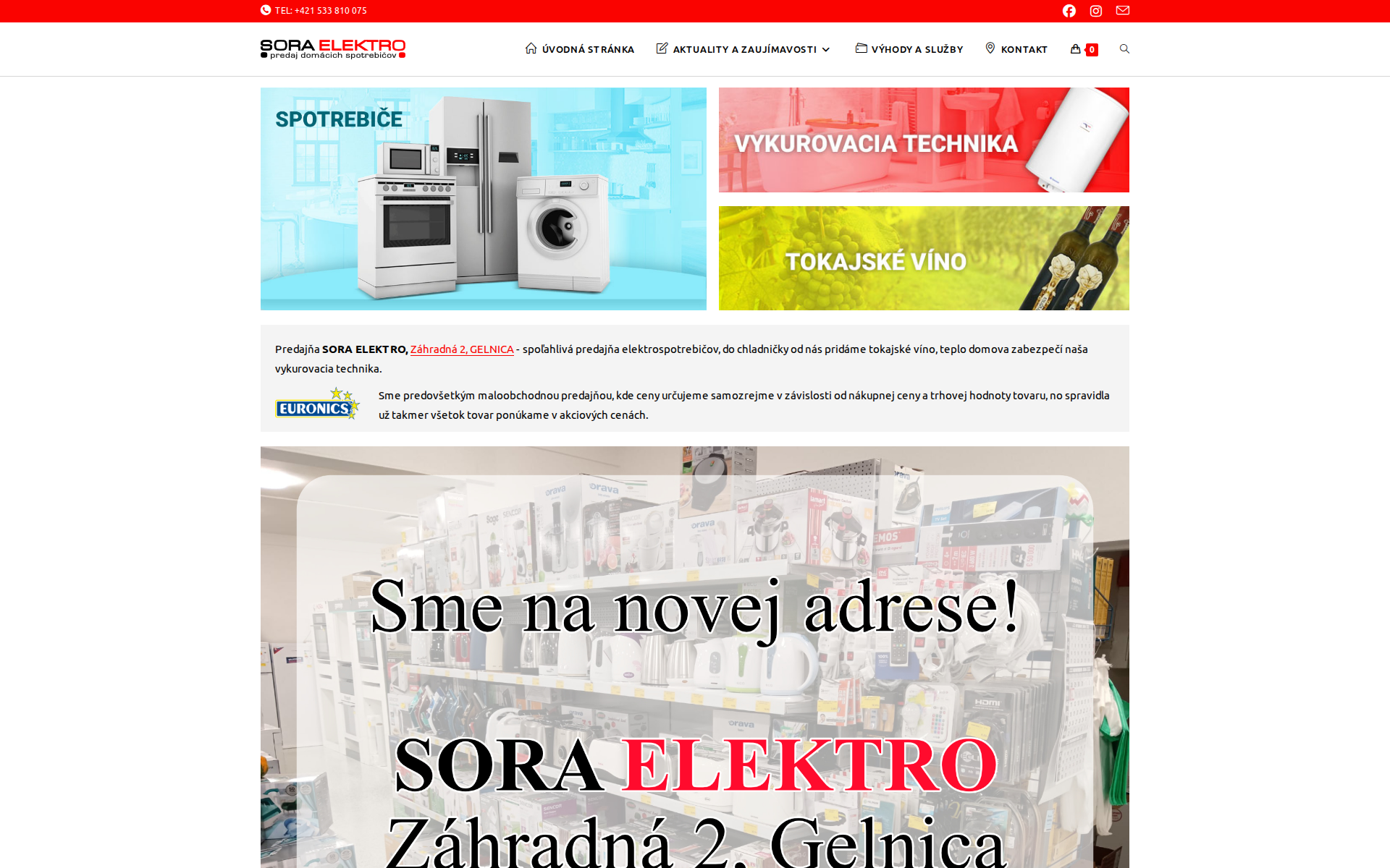 Náhľad webu soraelektro.sk