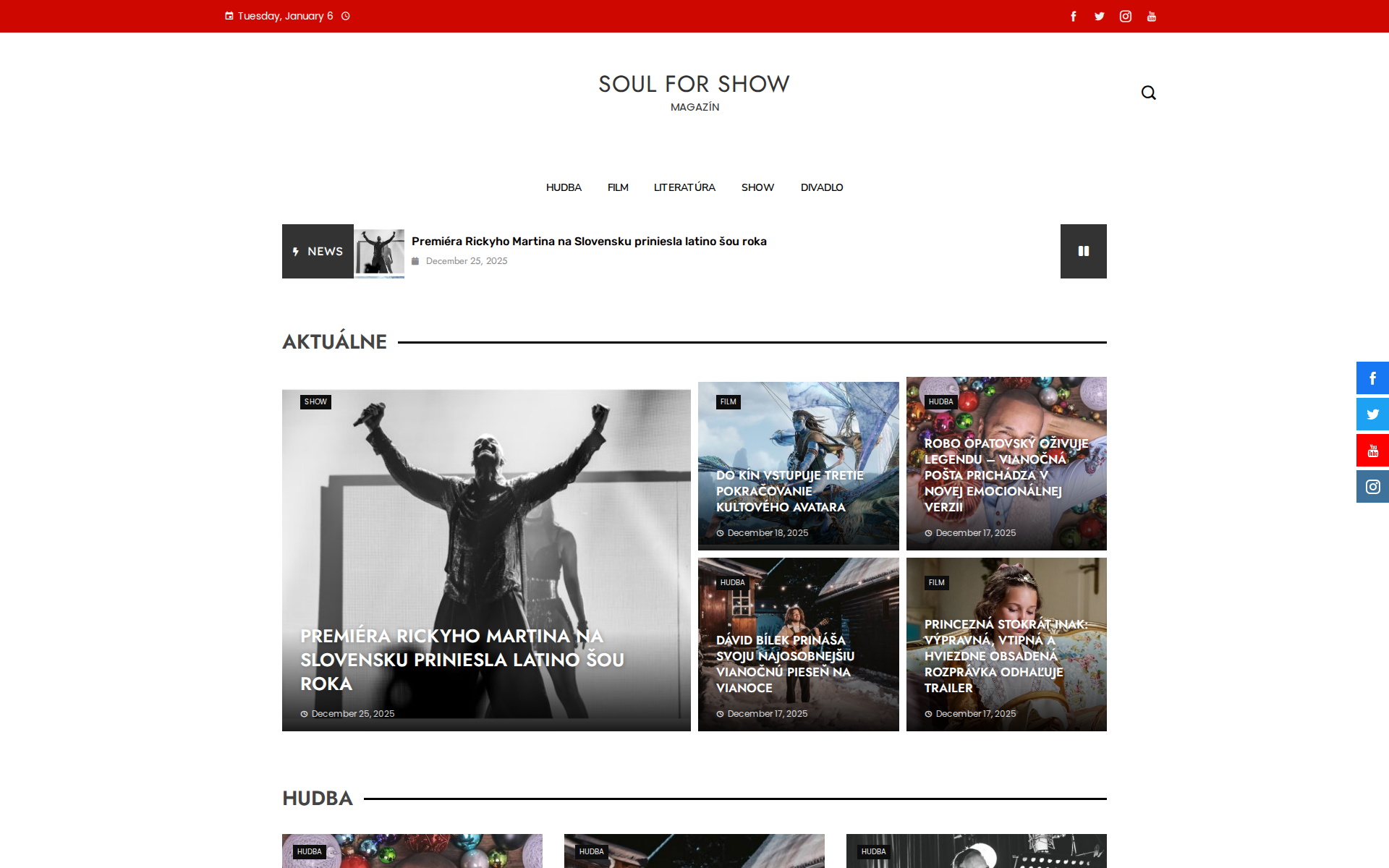 Náhľad webu soulforshow.sk