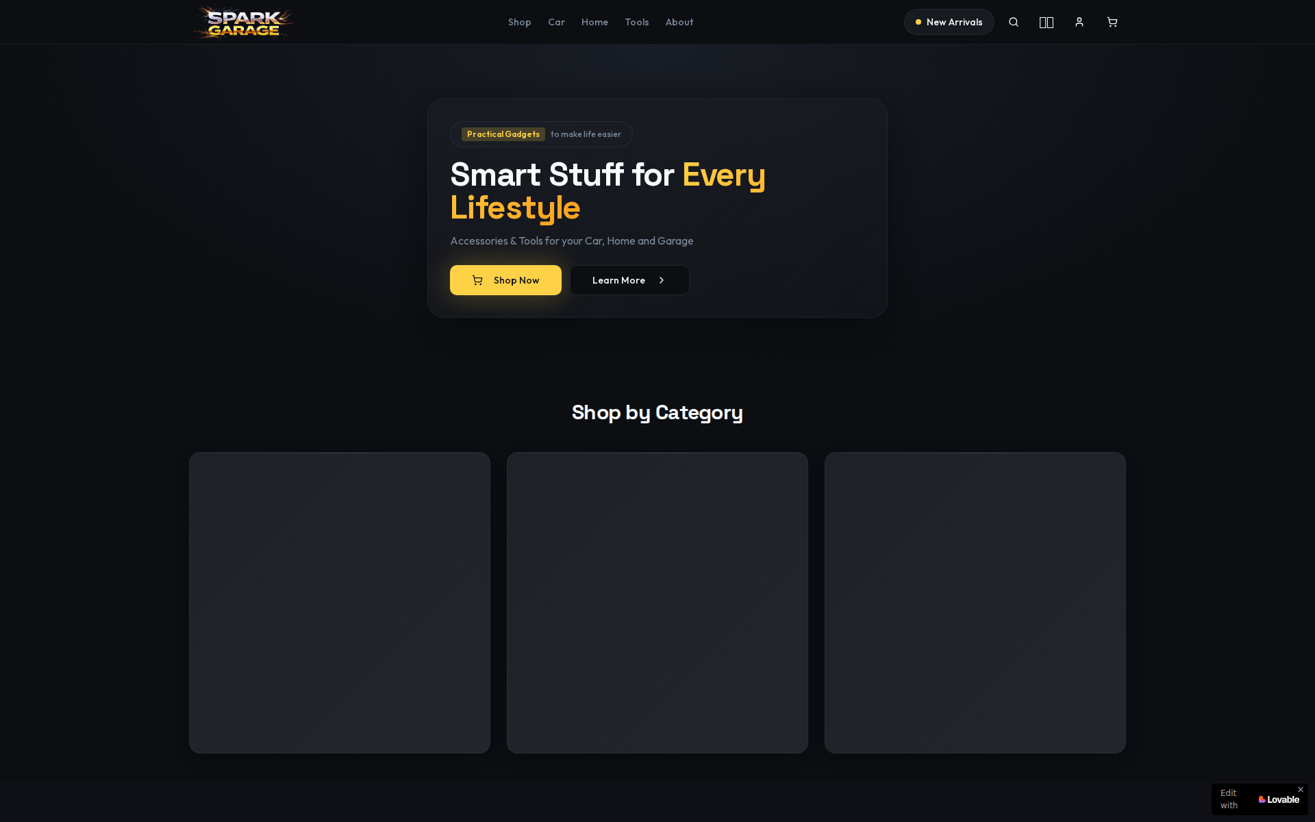 Náhľad webu spark-garage.sk