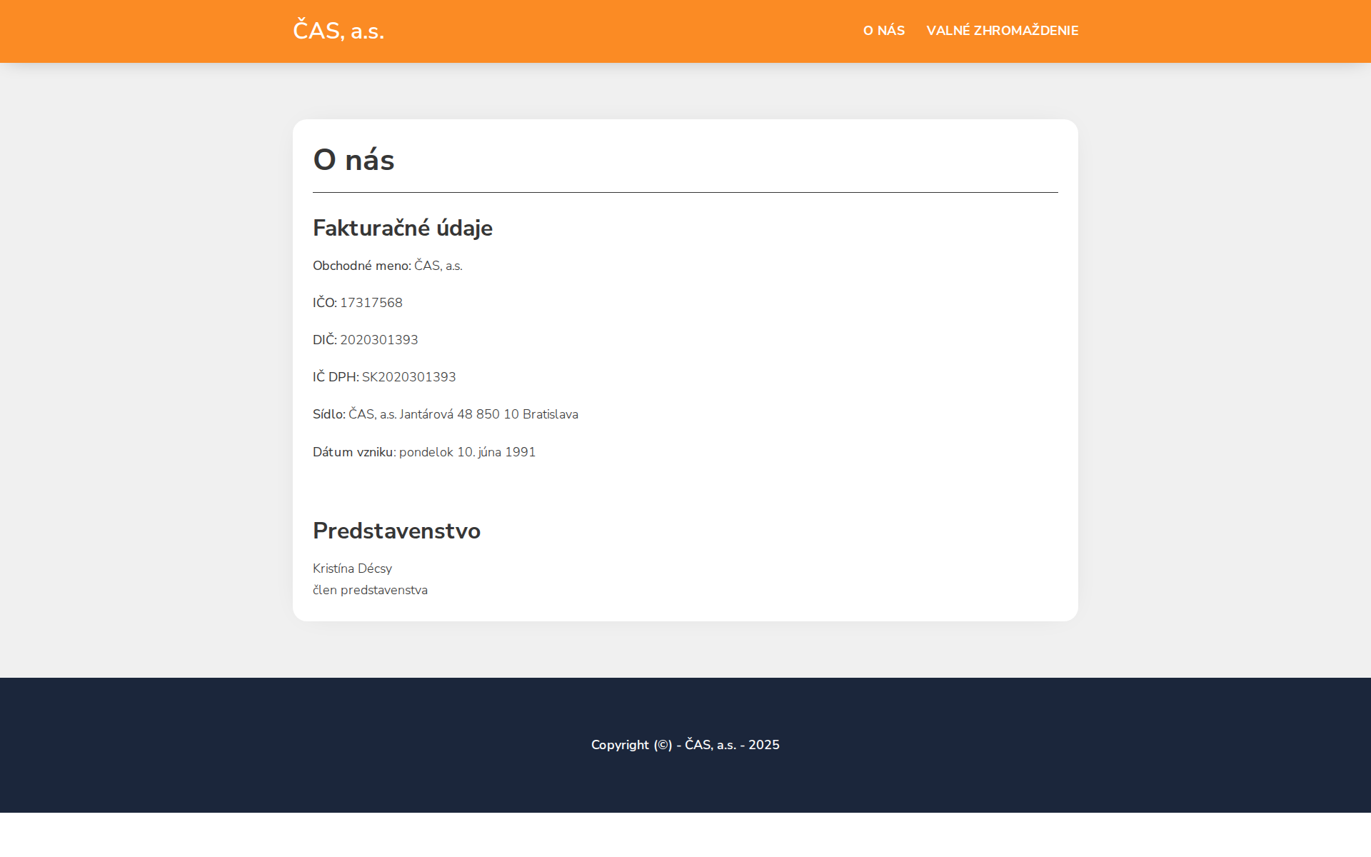 Náhľad webu spolocnost-cas.sk