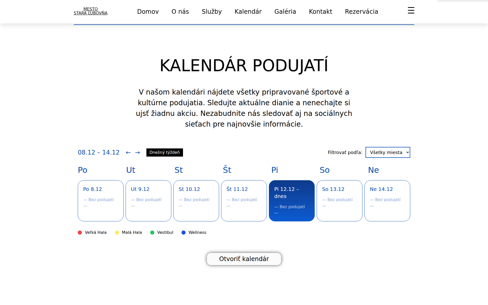 Náhľad webu sportova-hala.sk