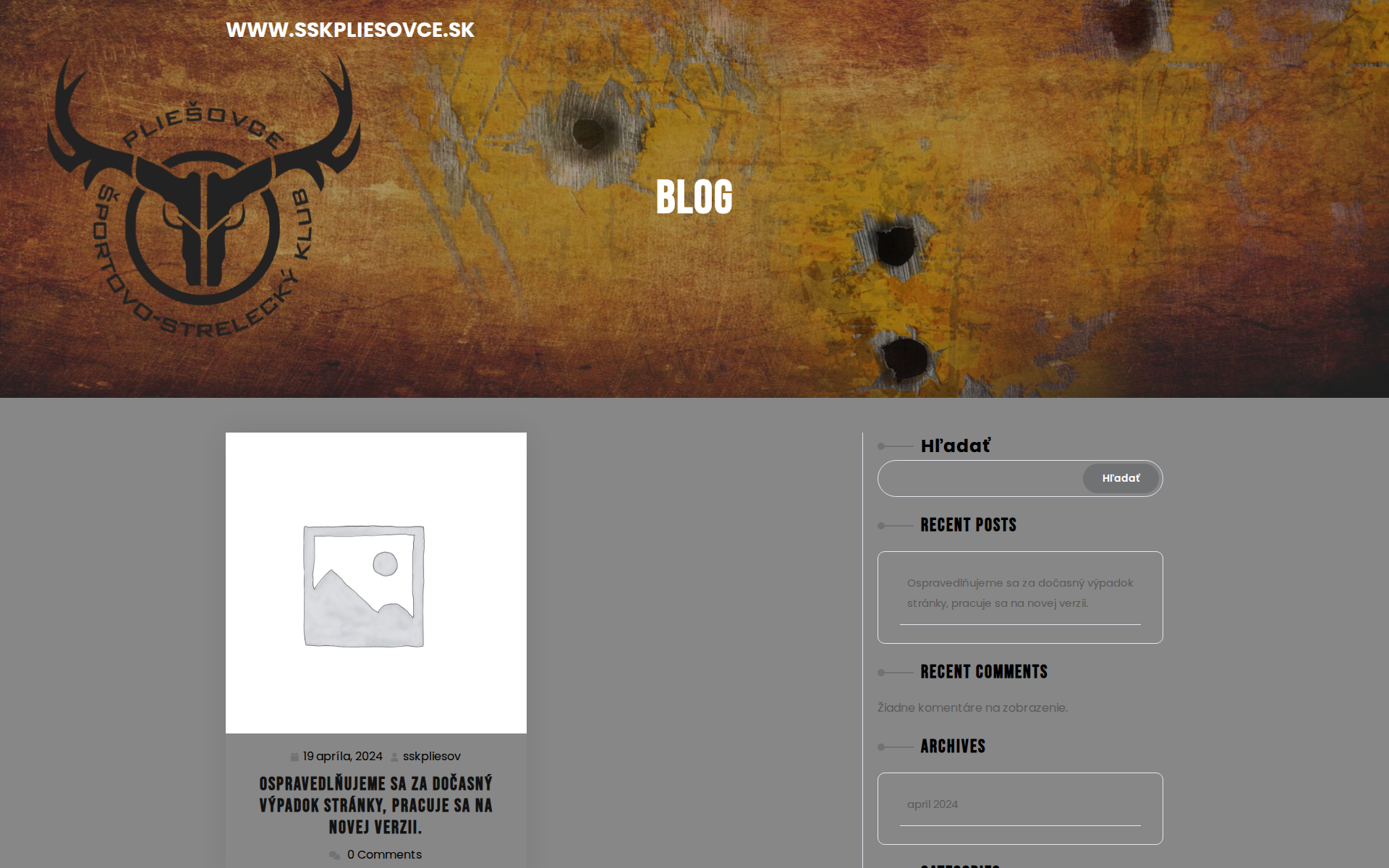 Náhľad webu sskpliesovce.sk