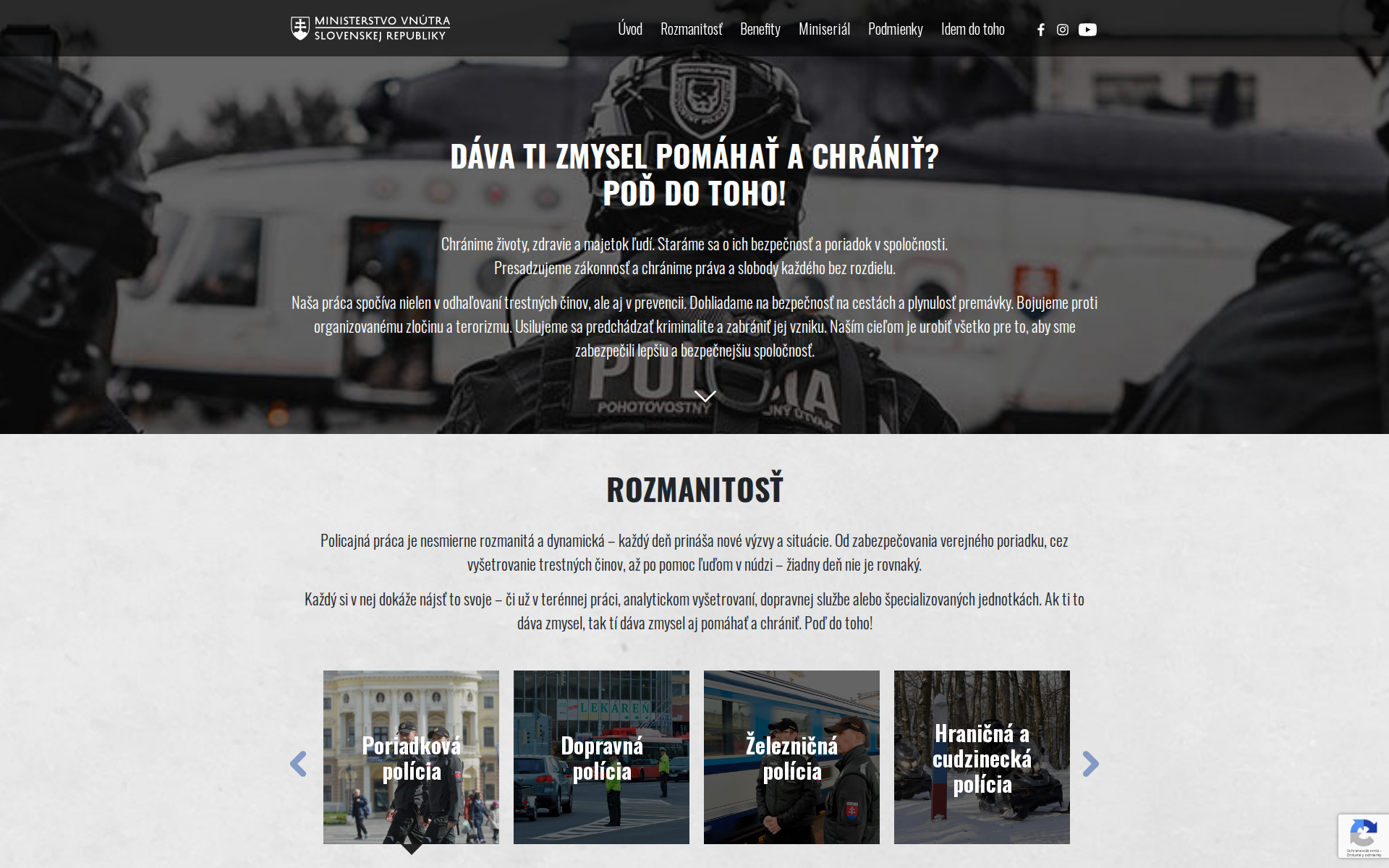 Náhľad webu stansapolicajtom.sk