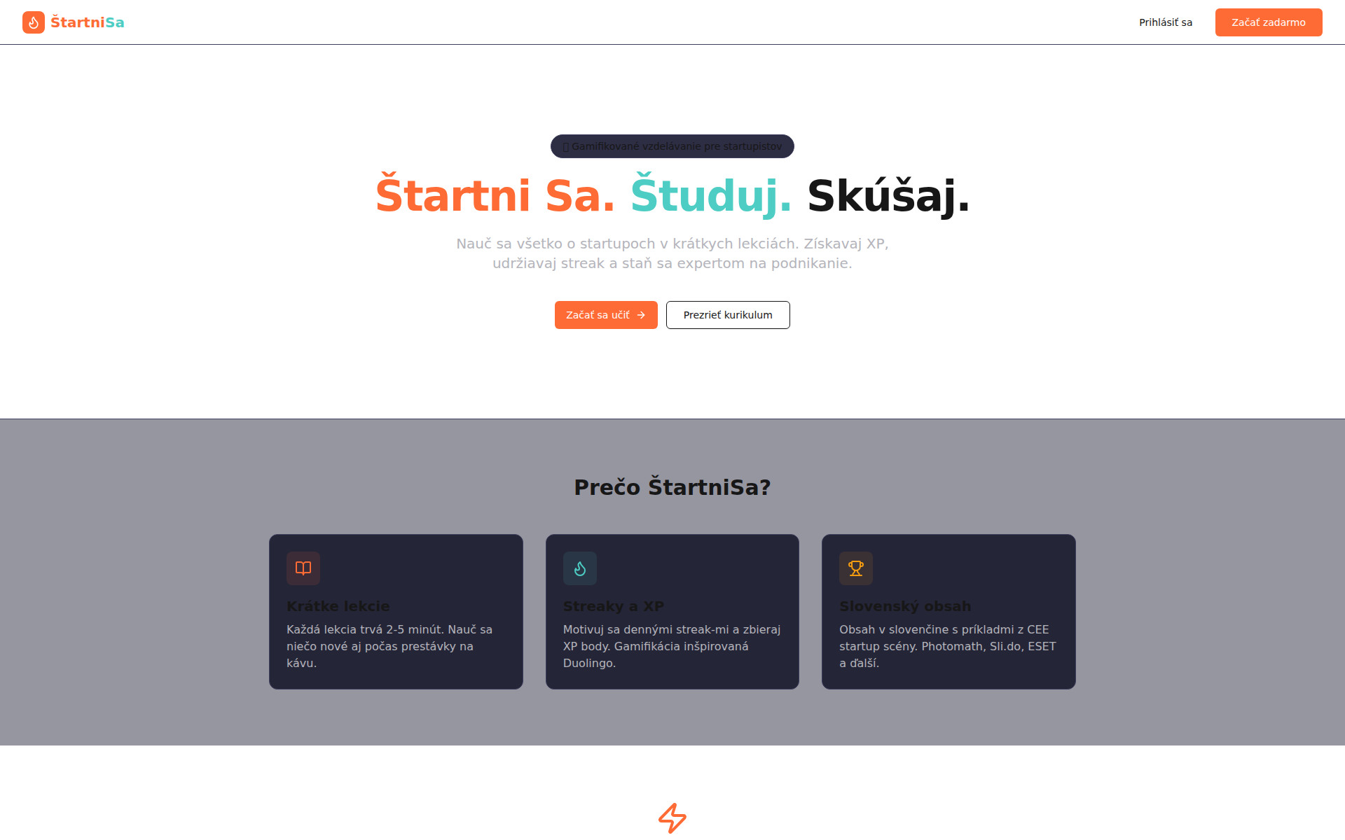 Náhľad webu startnisa.sk