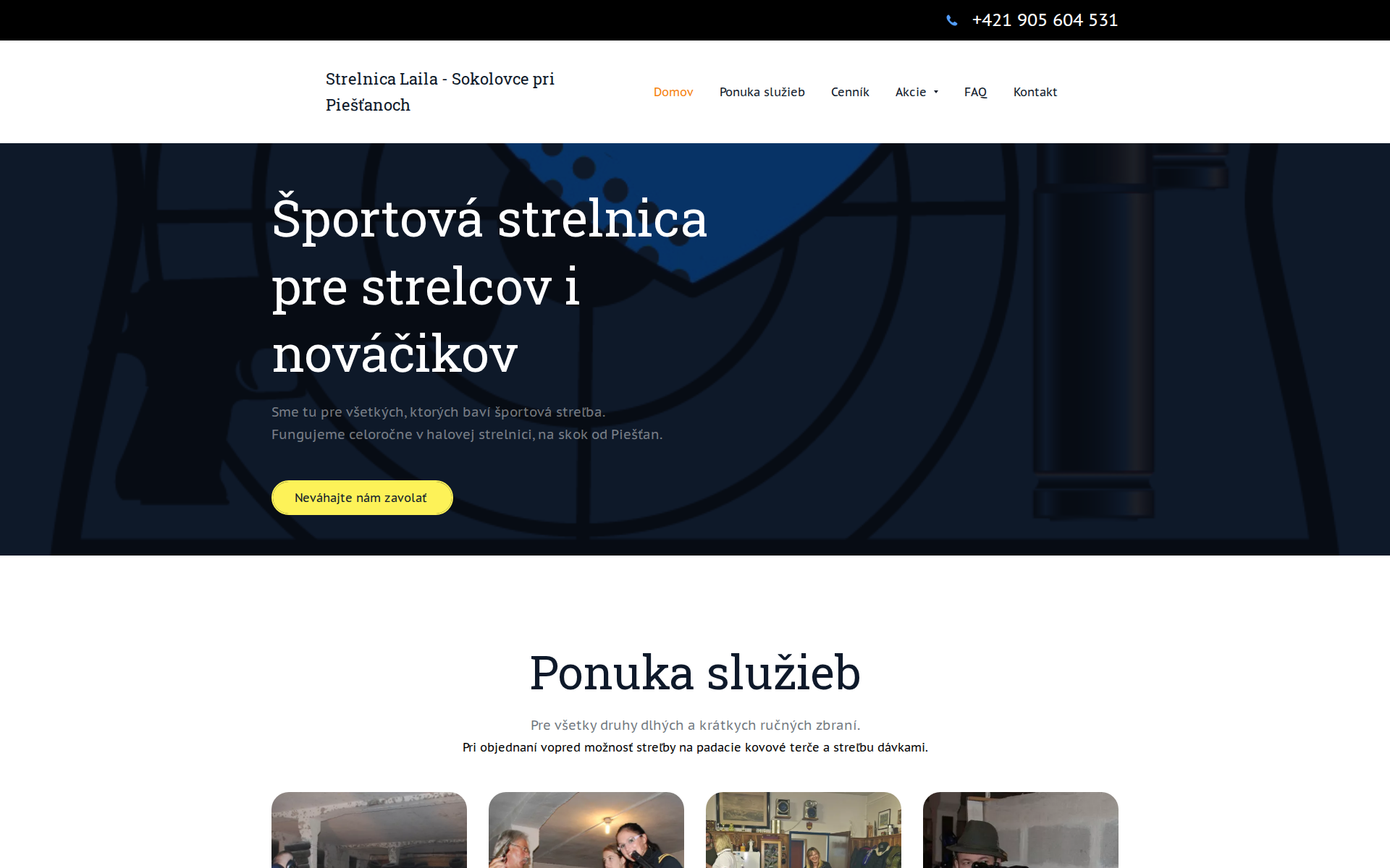 Náhľad webu strelnicalaila.sk