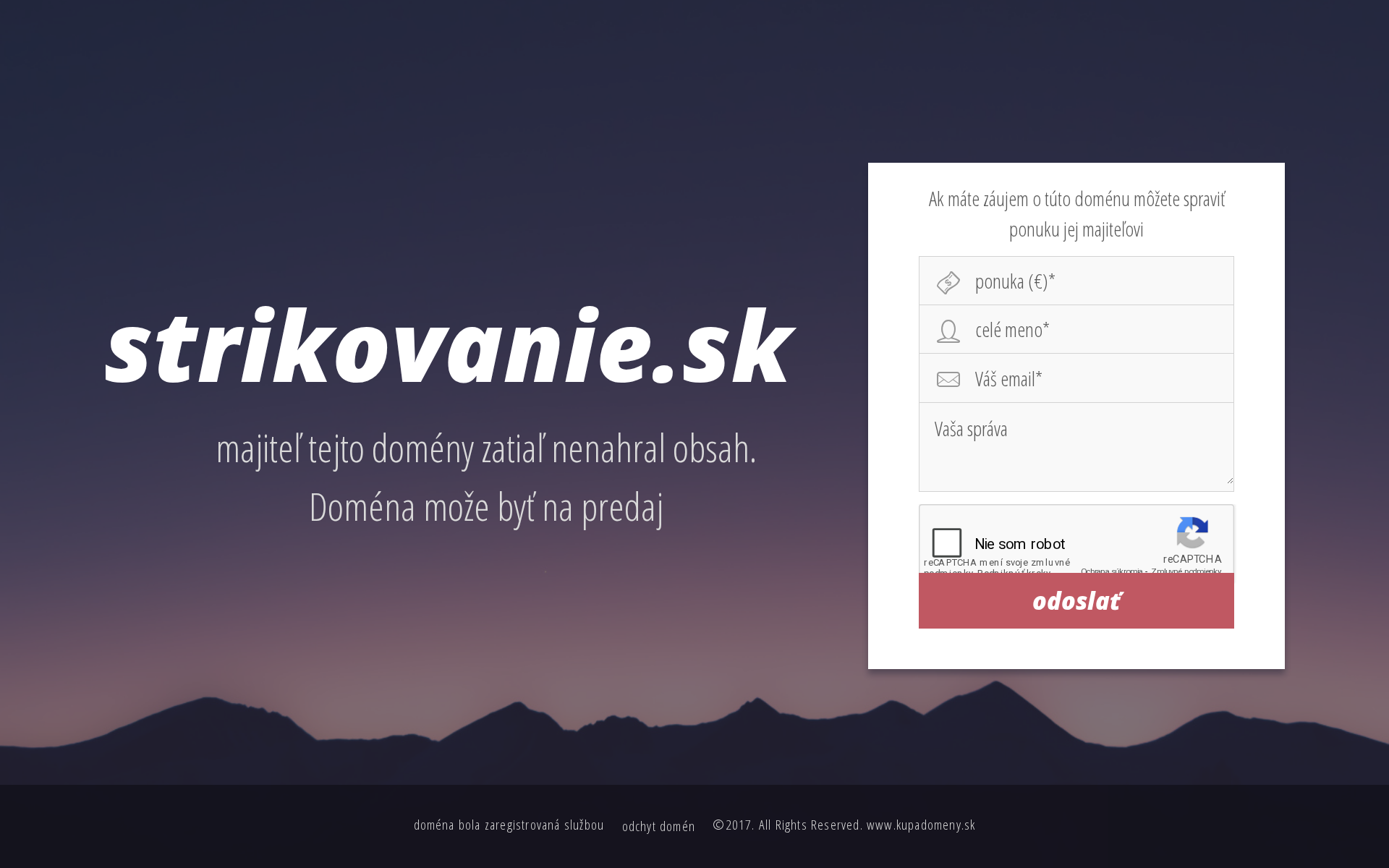 Náhľad webu strikovanie.sk