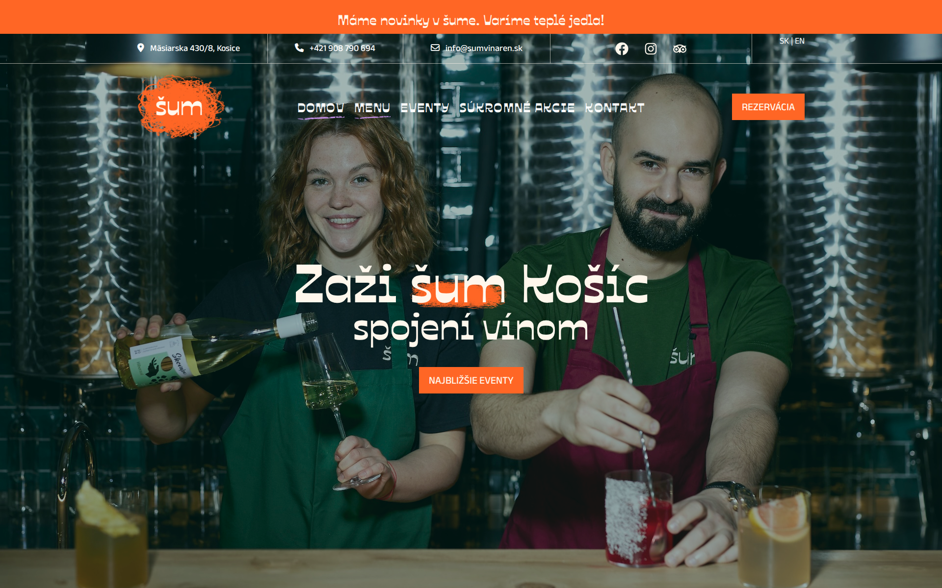 Náhľad webu sumvinaren.sk