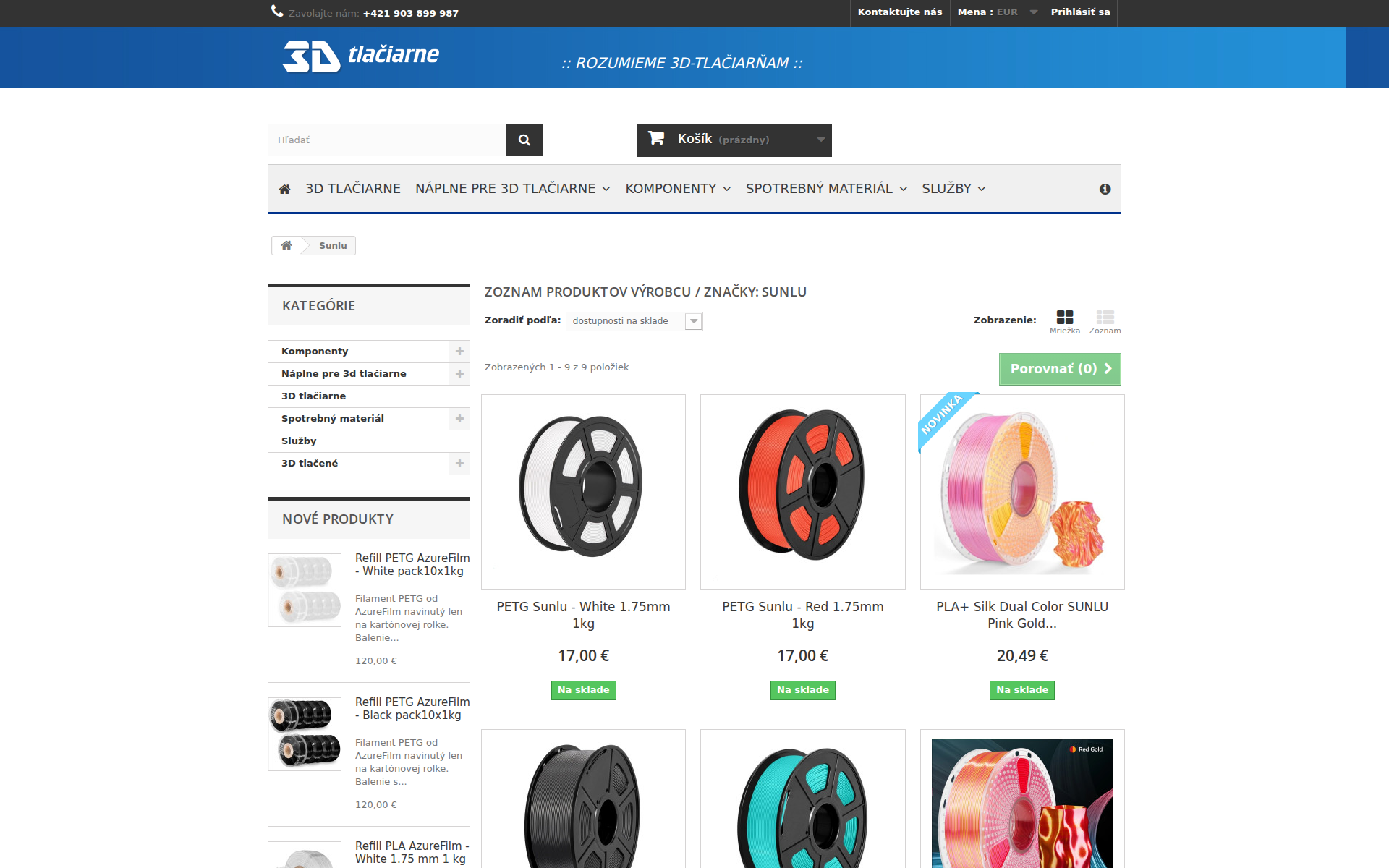 Náhľad webu sunlu.sk