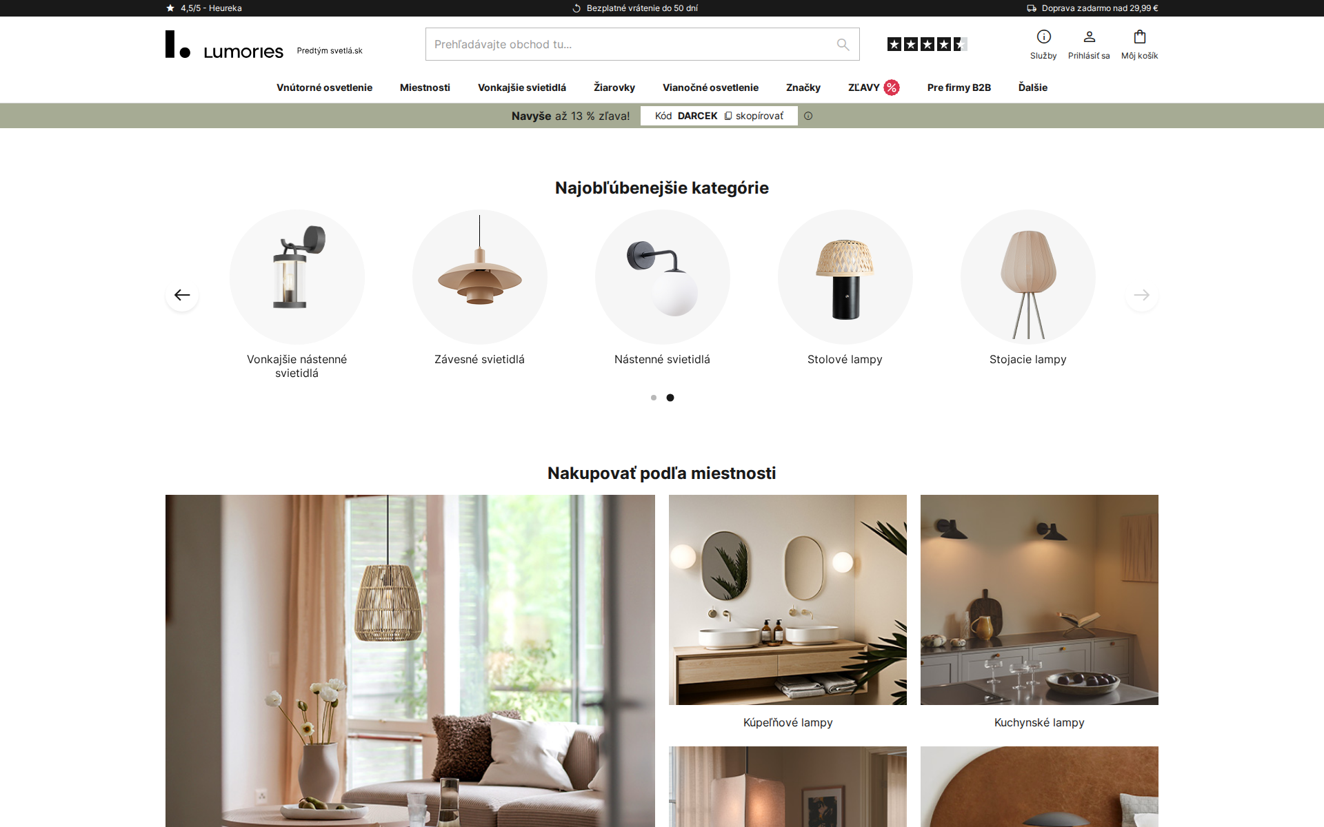 Náhľad webu svetla.sk