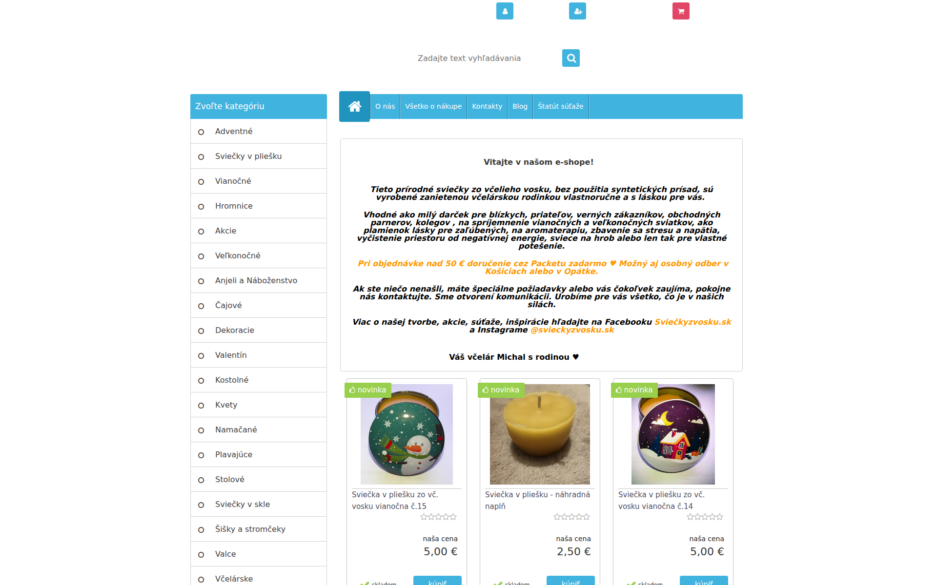 Náhľad webu svieckyzvosku.sk