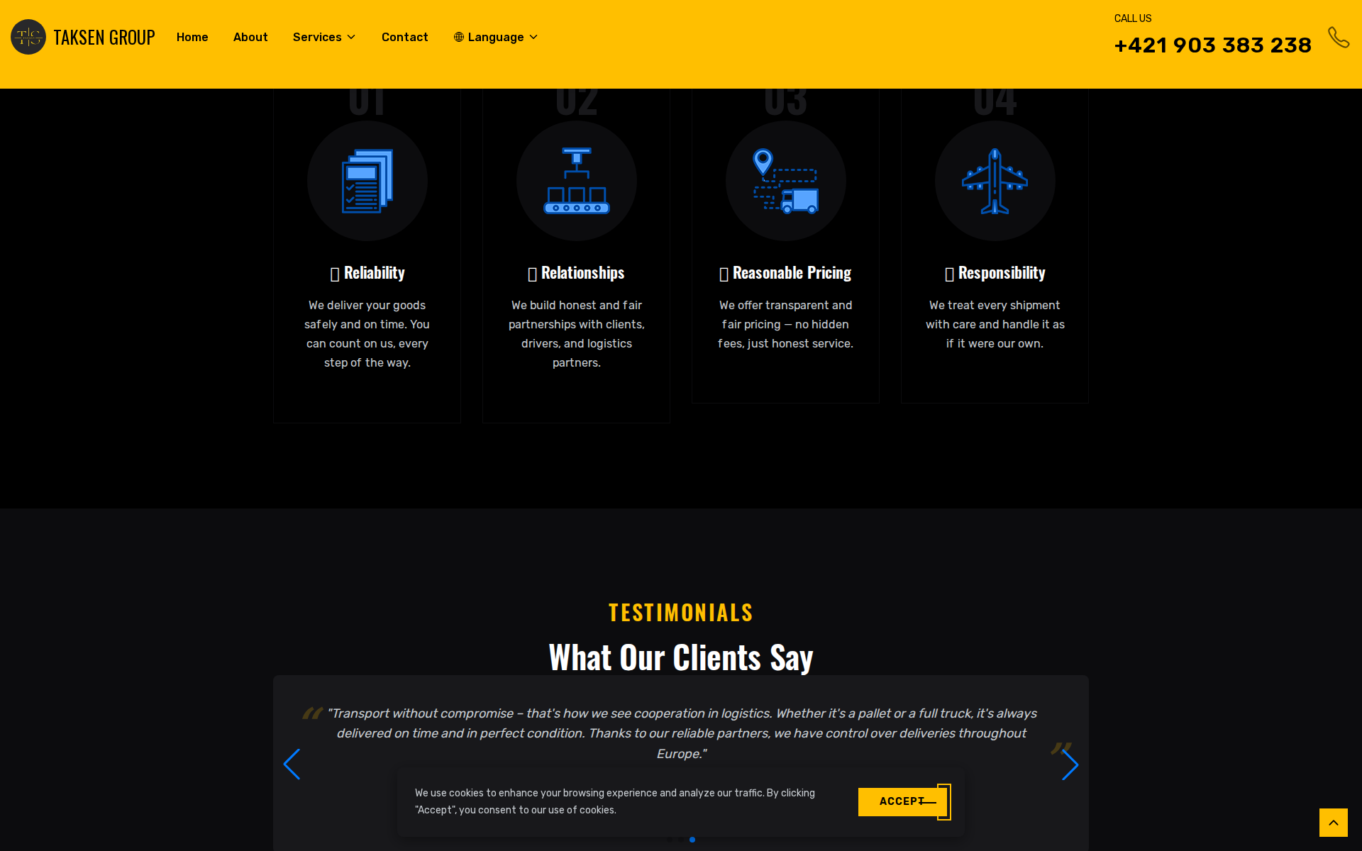 Náhľad webu taksen.sk