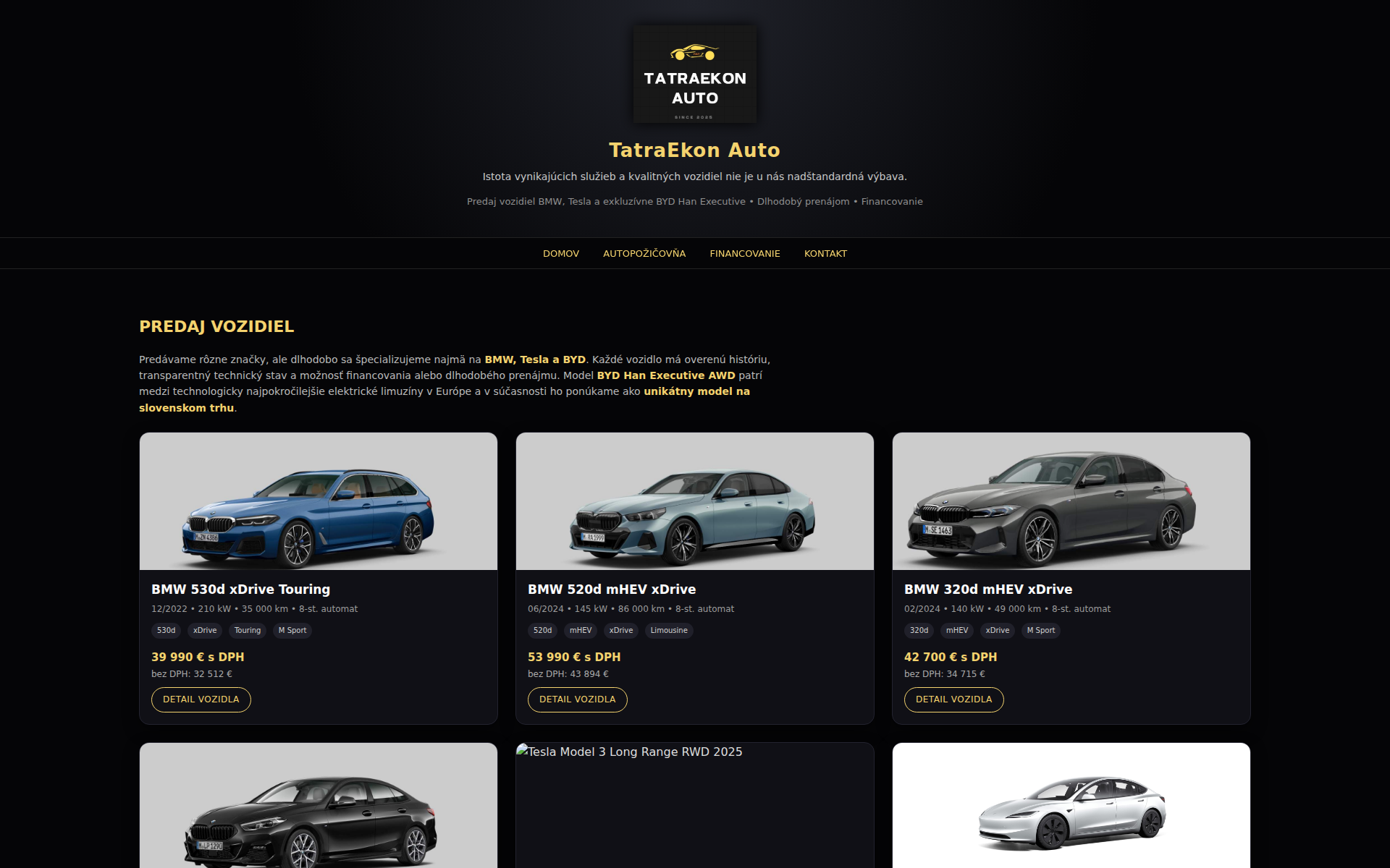 Náhľad webu tatraekonauto.sk