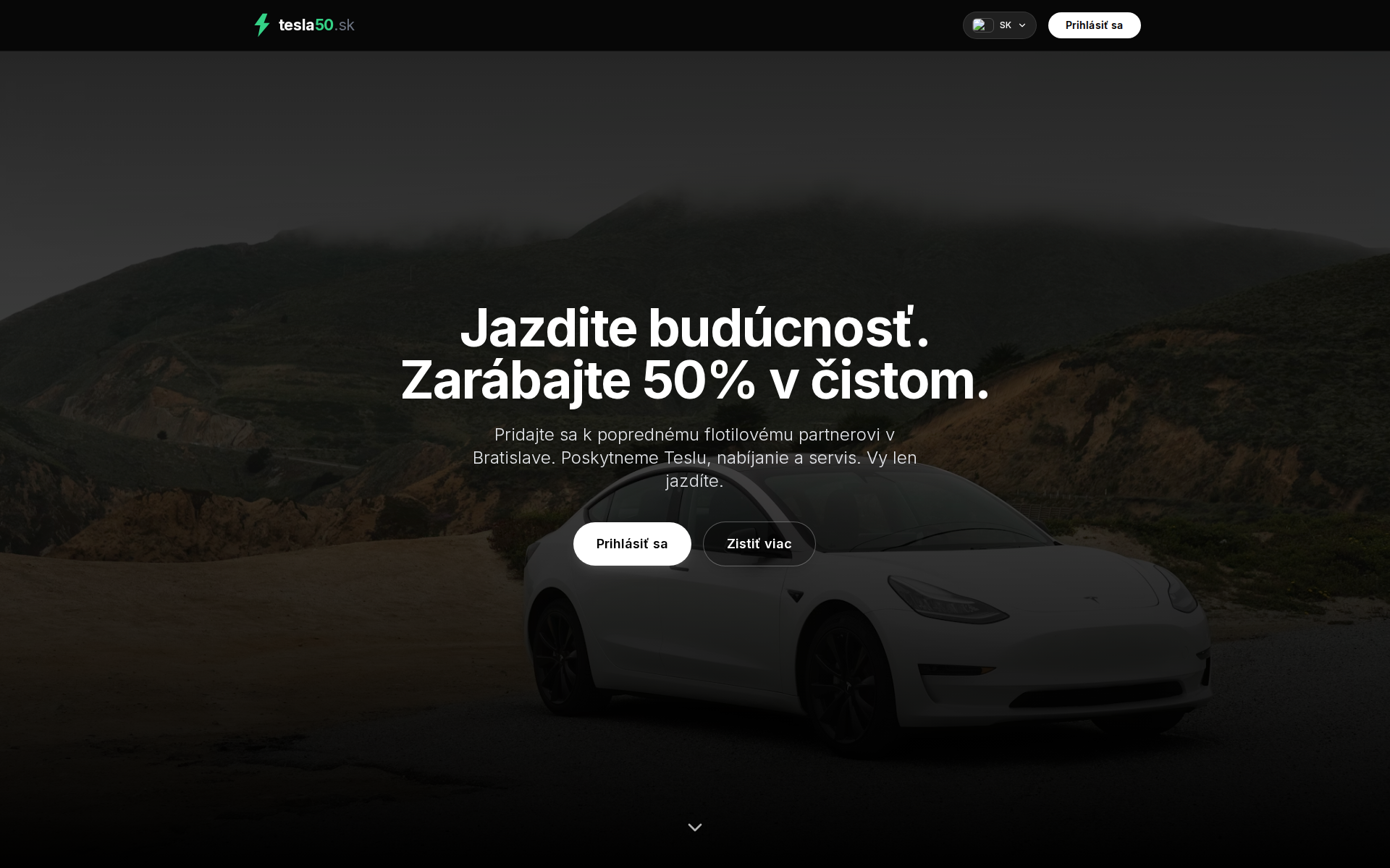 Náhľad webu tesla50.sk
