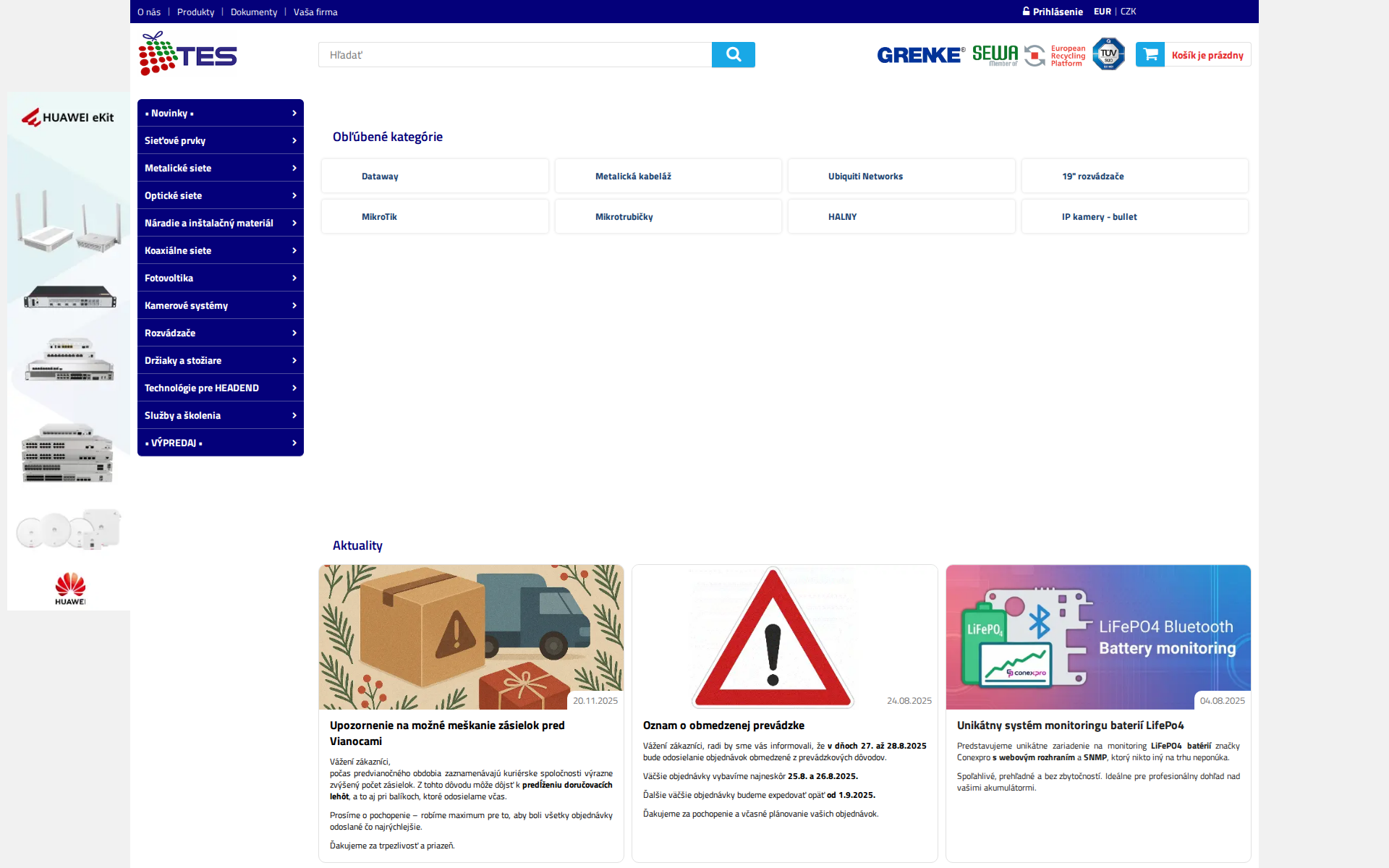 Náhľad webu tesshop.sk