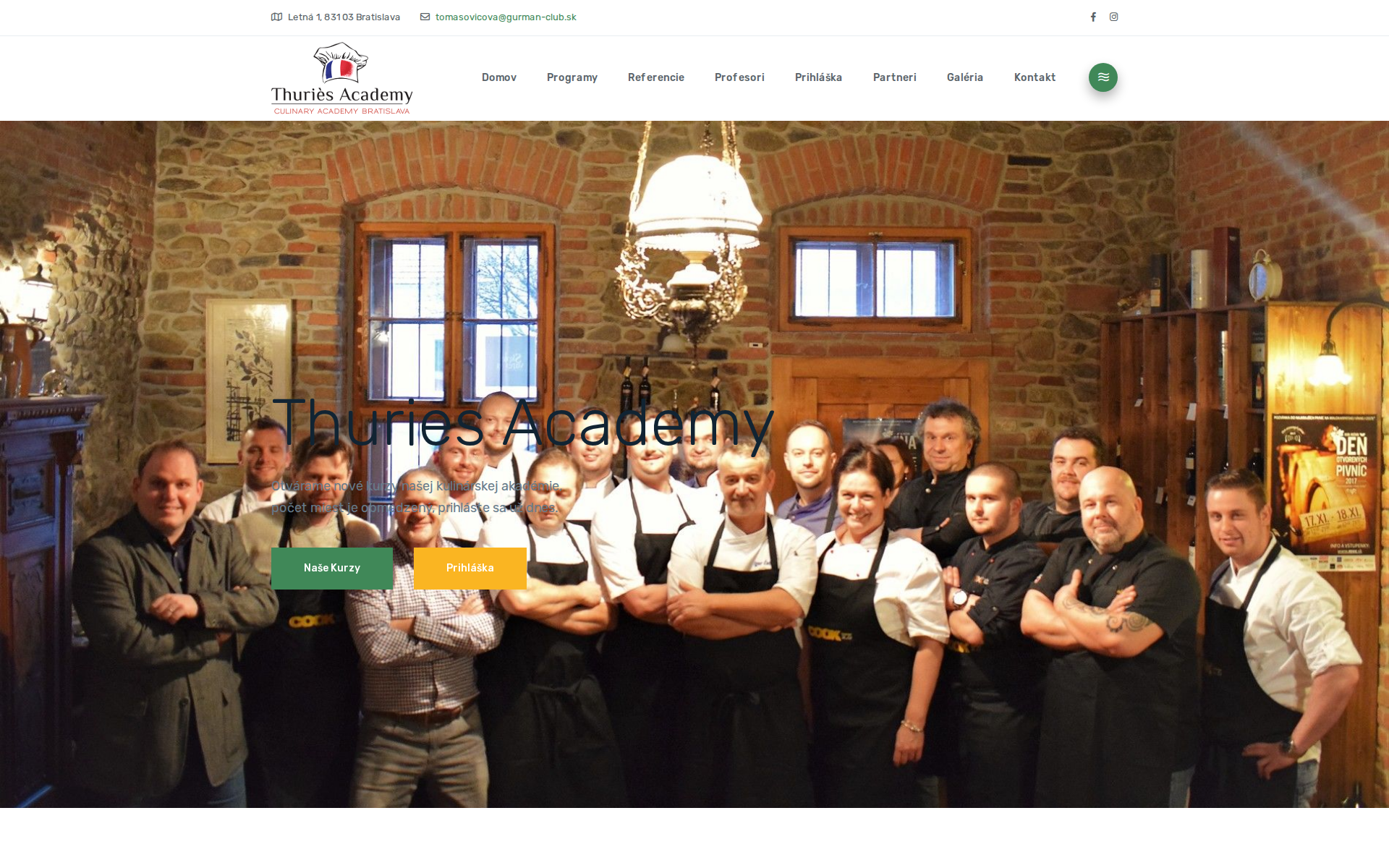 Náhľad webu thuriesacademy.sk