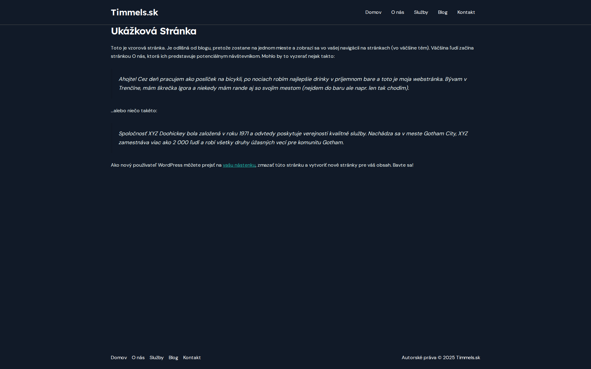 Náhľad webu timmels.sk