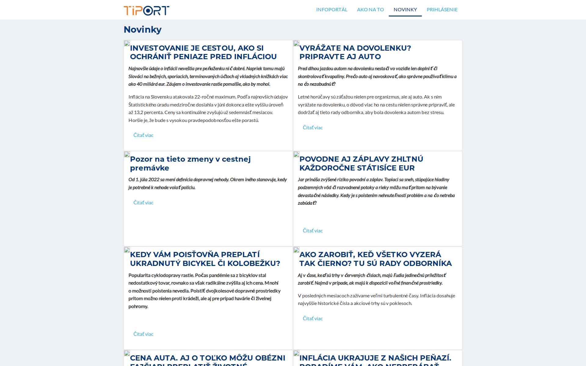 Náhľad webu tiport.sk