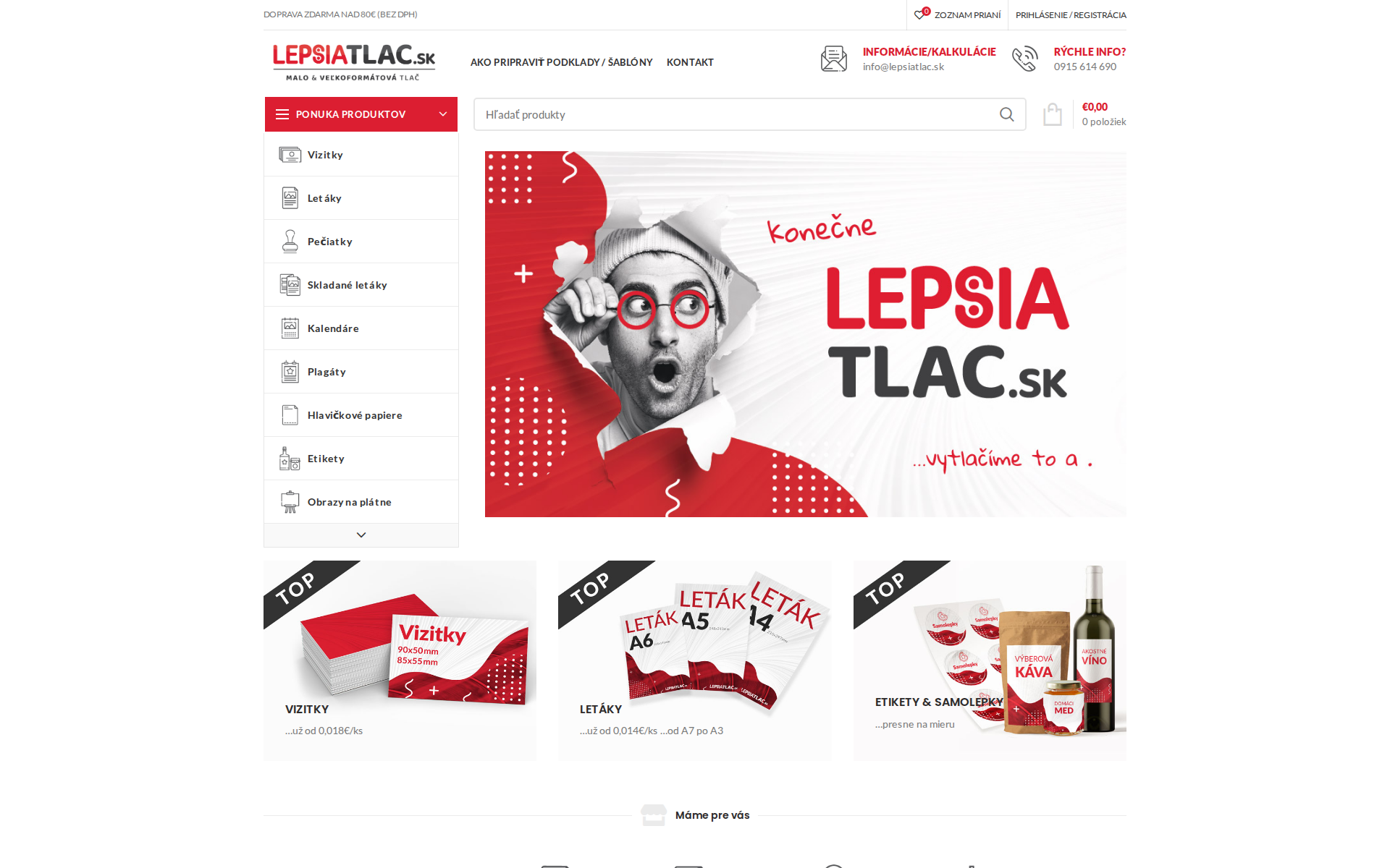 Náhľad webu tlac.sk