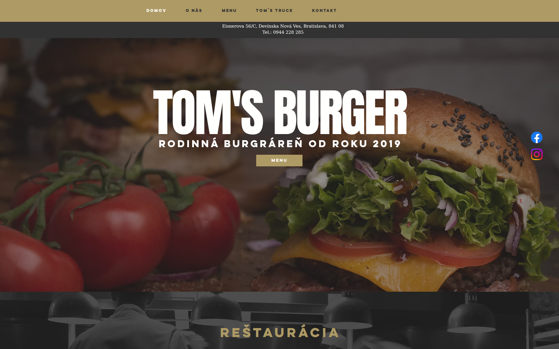 Náhľad webu tomsburger.sk