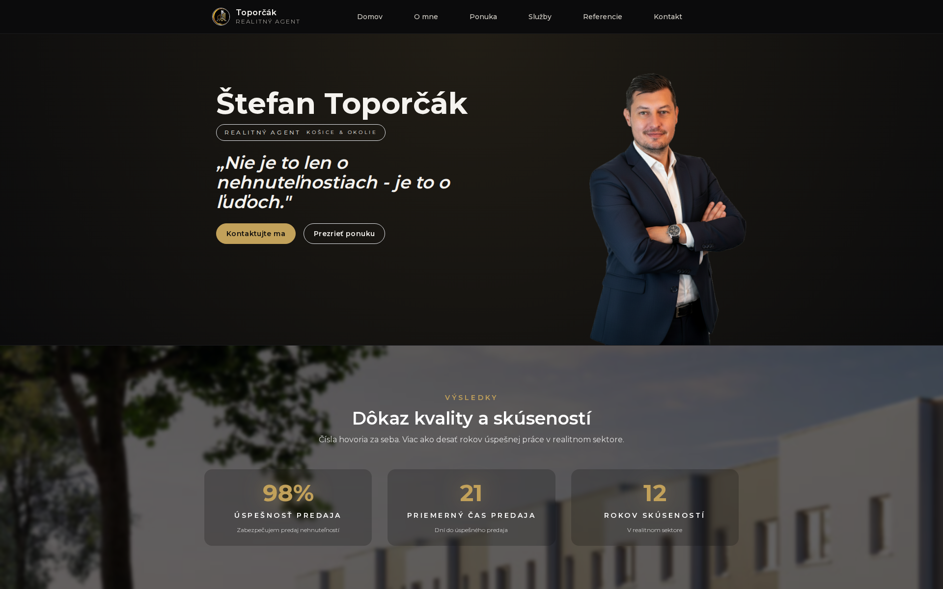 Náhľad webu toporcakreality.sk