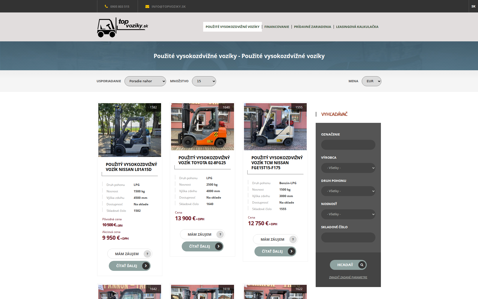 Náhľad webu topvoziky.sk