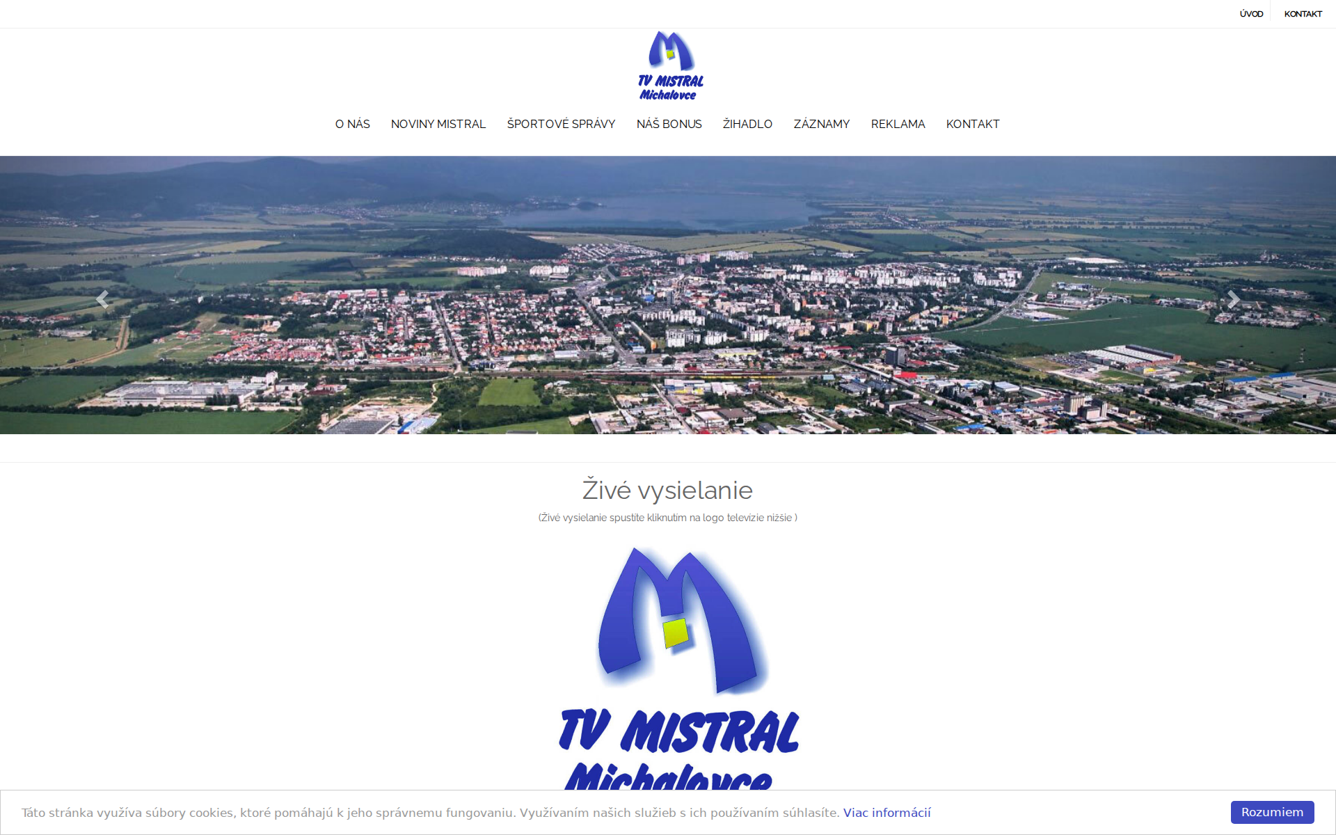 Náhľad webu tvmistral.sk