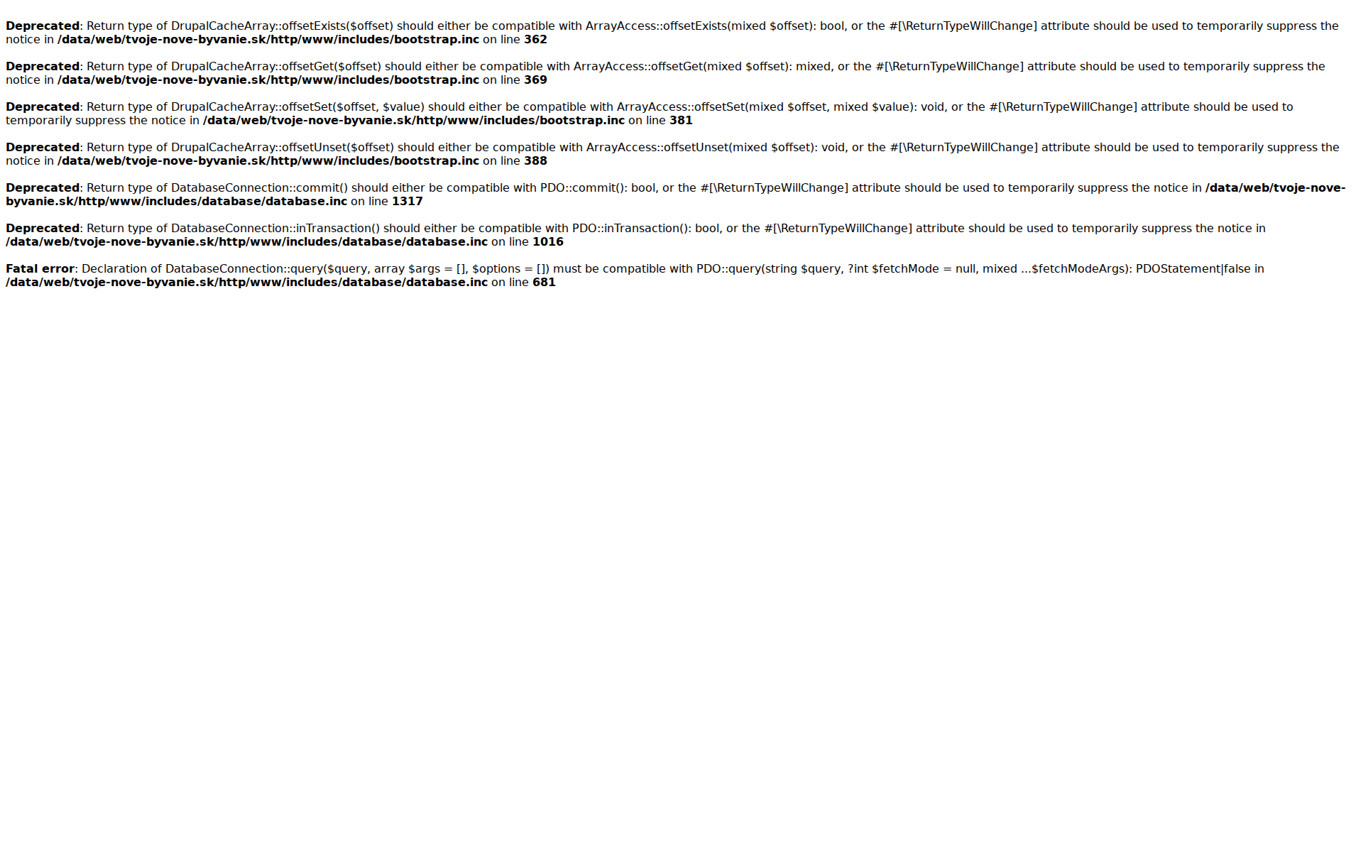 Náhľad webu tvojenovebyvanie.sk