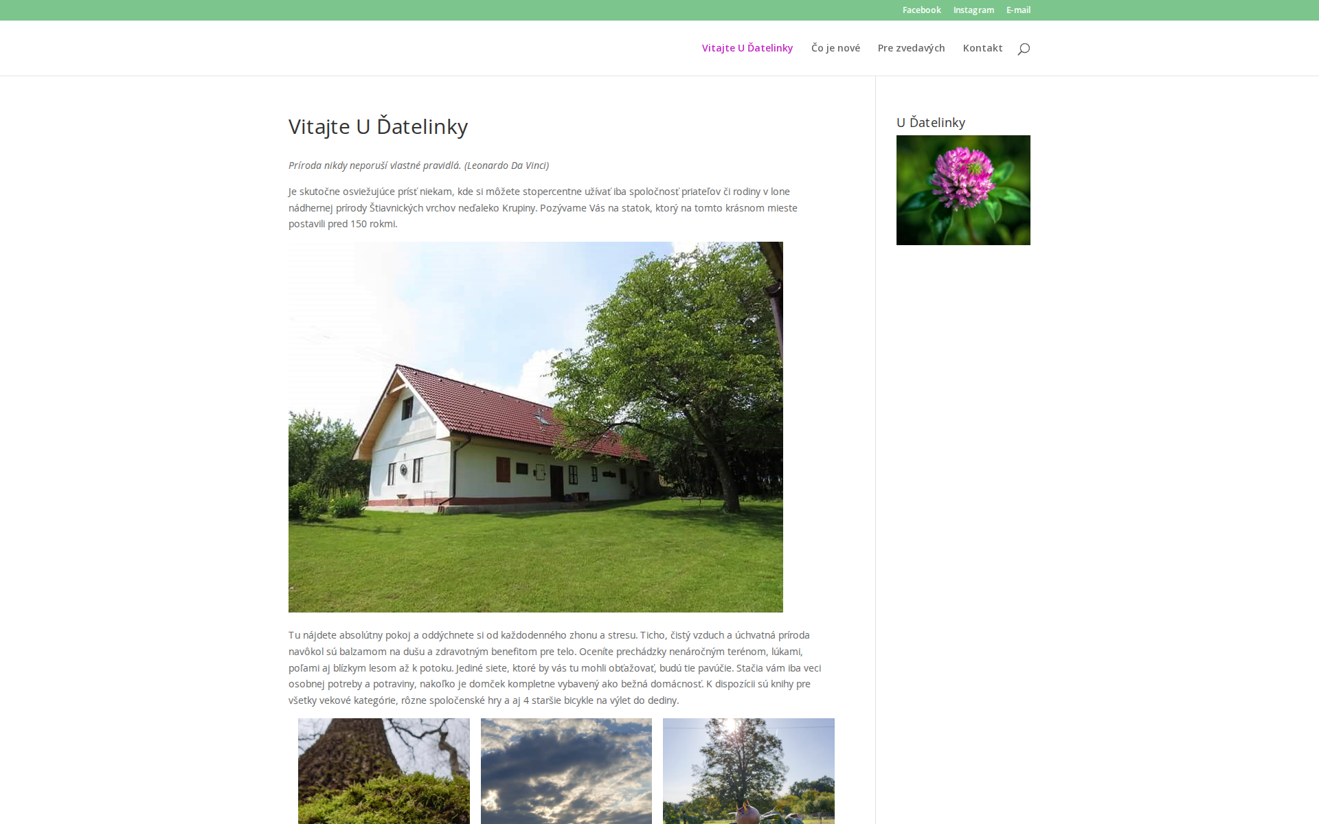 Náhľad webu udatelinky.sk