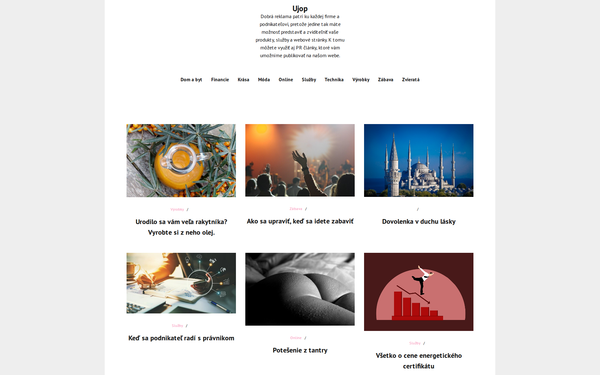 Náhľad webu ujop.sk