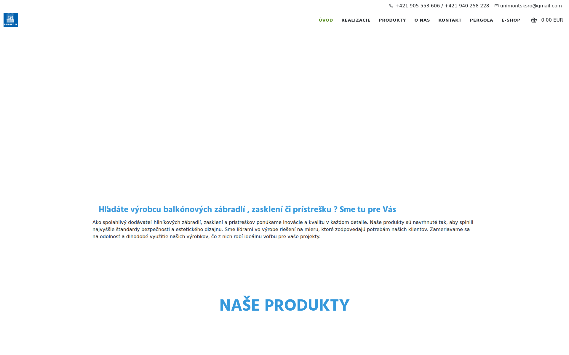 Náhľad webu unimontsk.sk