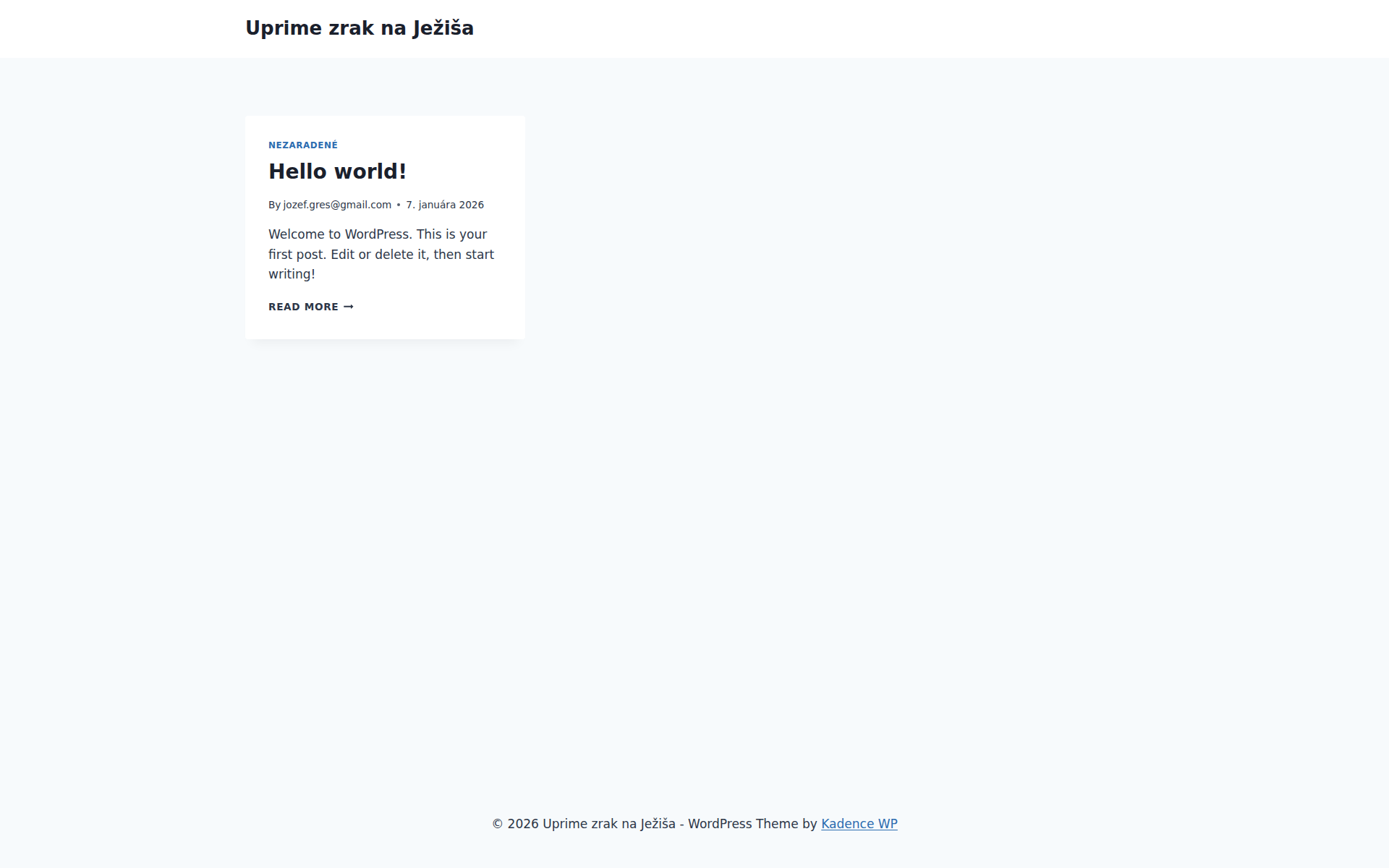 Náhľad webu uprimezraknajezisa.sk