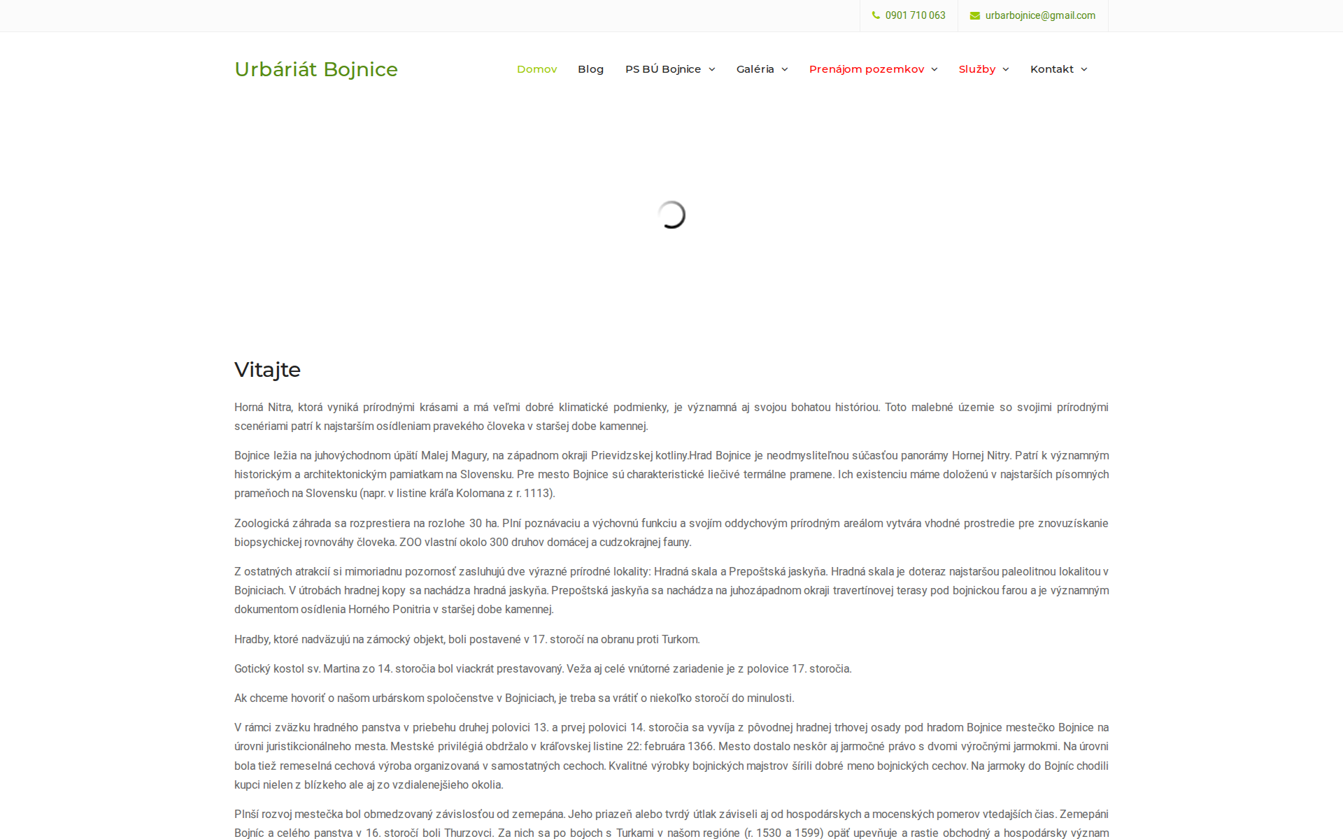 Náhľad webu urbariat-bojnice.sk