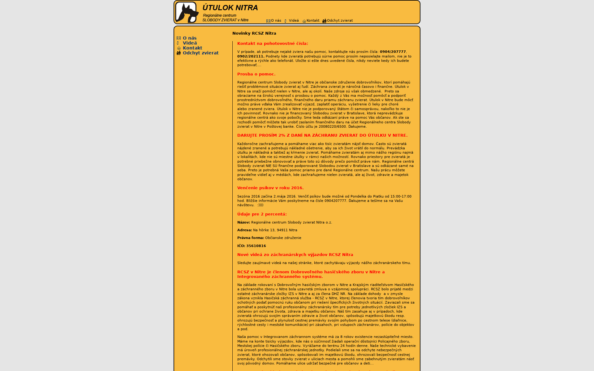 Náhľad webu utuloknitra.sk