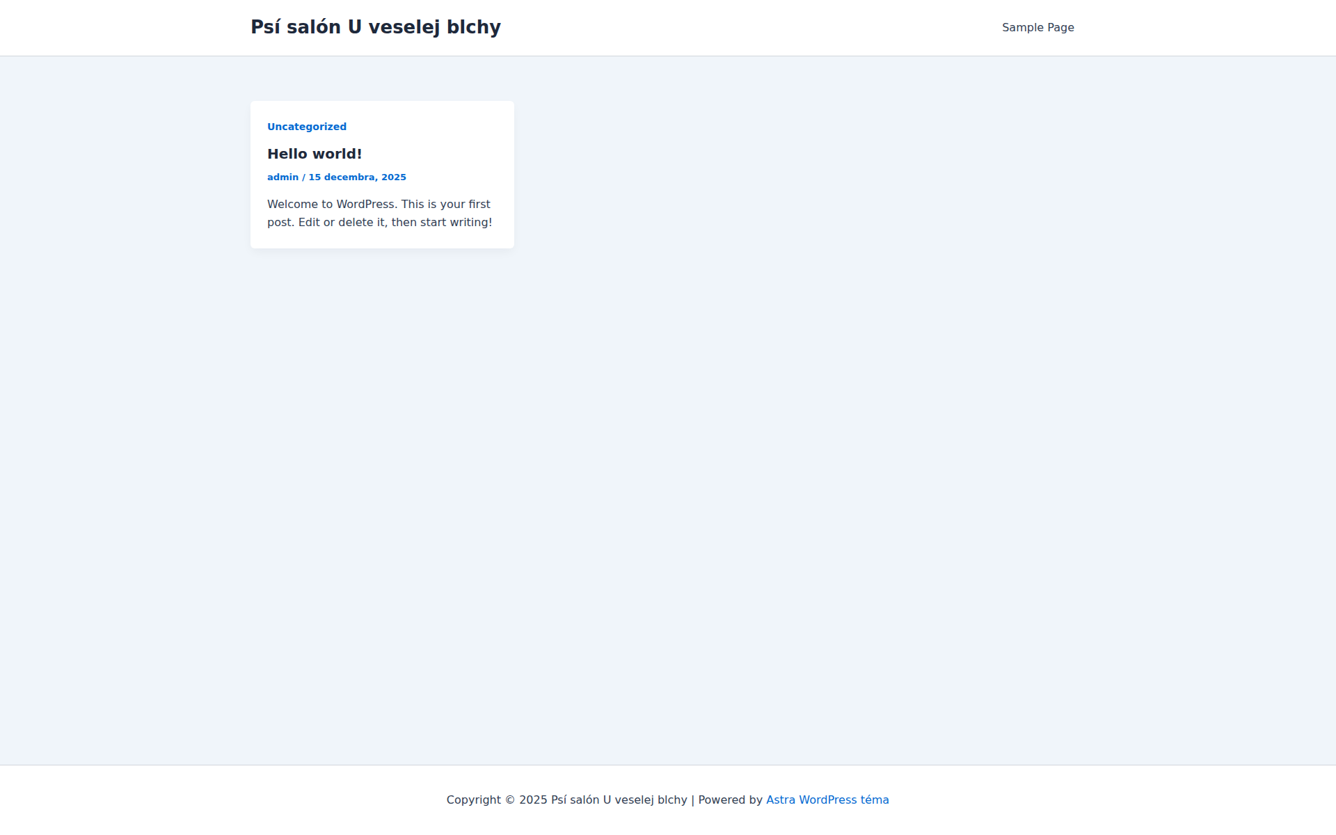 Náhľad webu uveselejblchy.sk